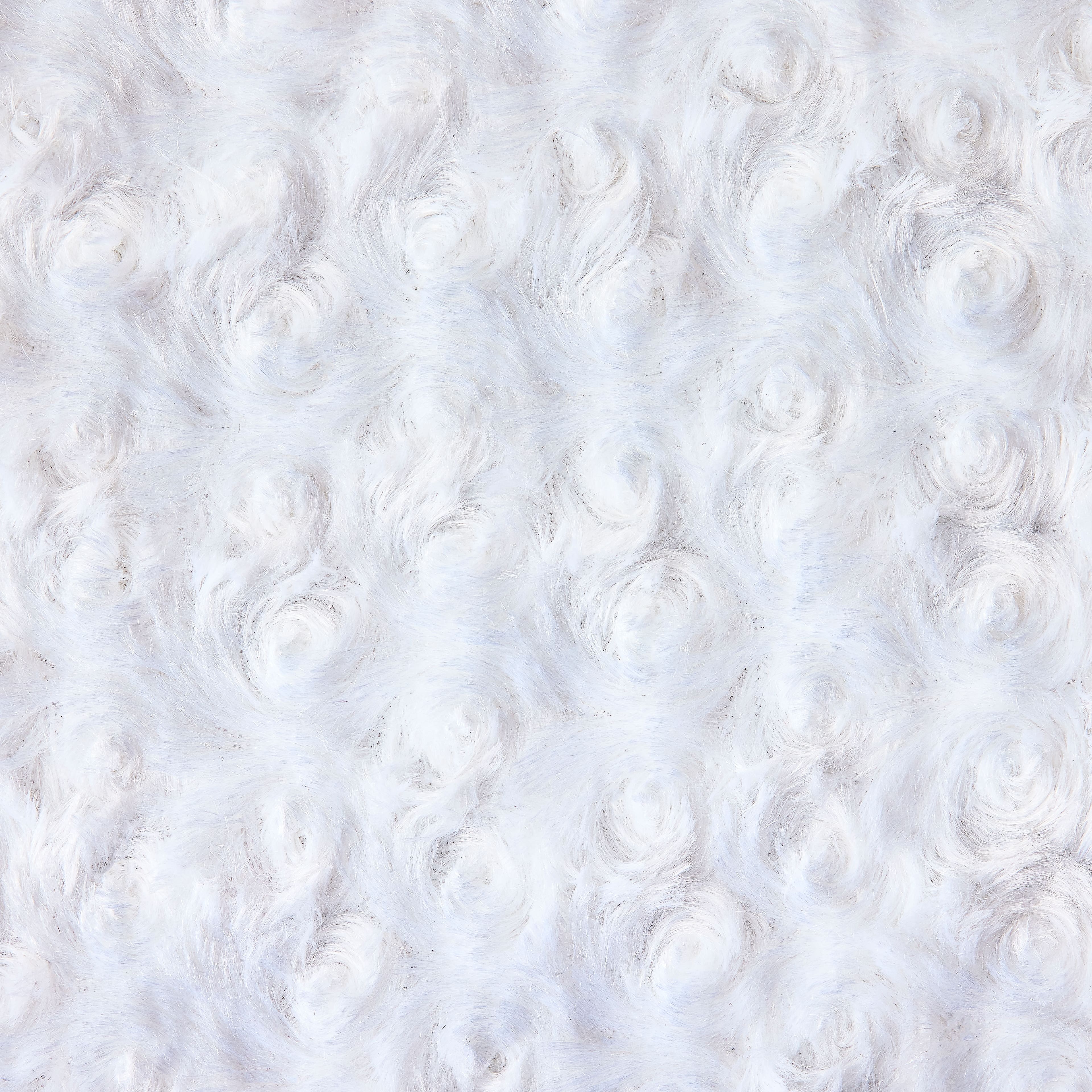 Optic White Swirl Faux Fur Mink Fabric