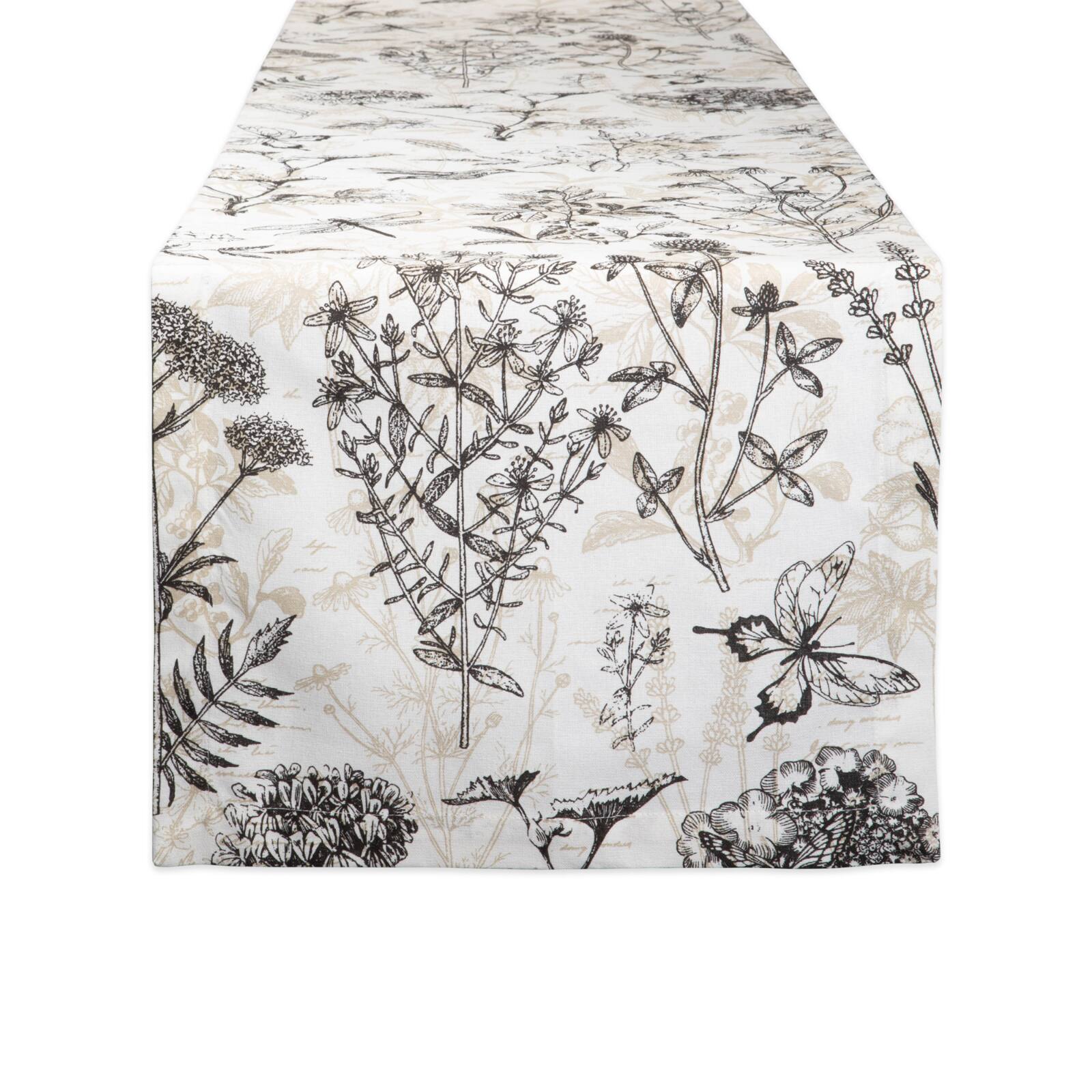 Botanical Print Table Runner 14" x 108"