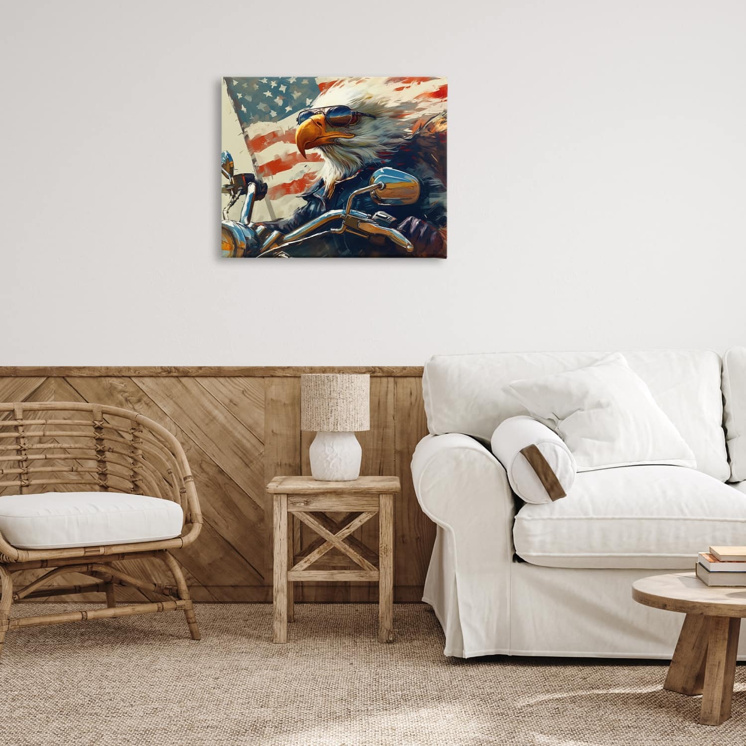 Stupell Industries Patriotic Bald Eagle Canvas Wall Art