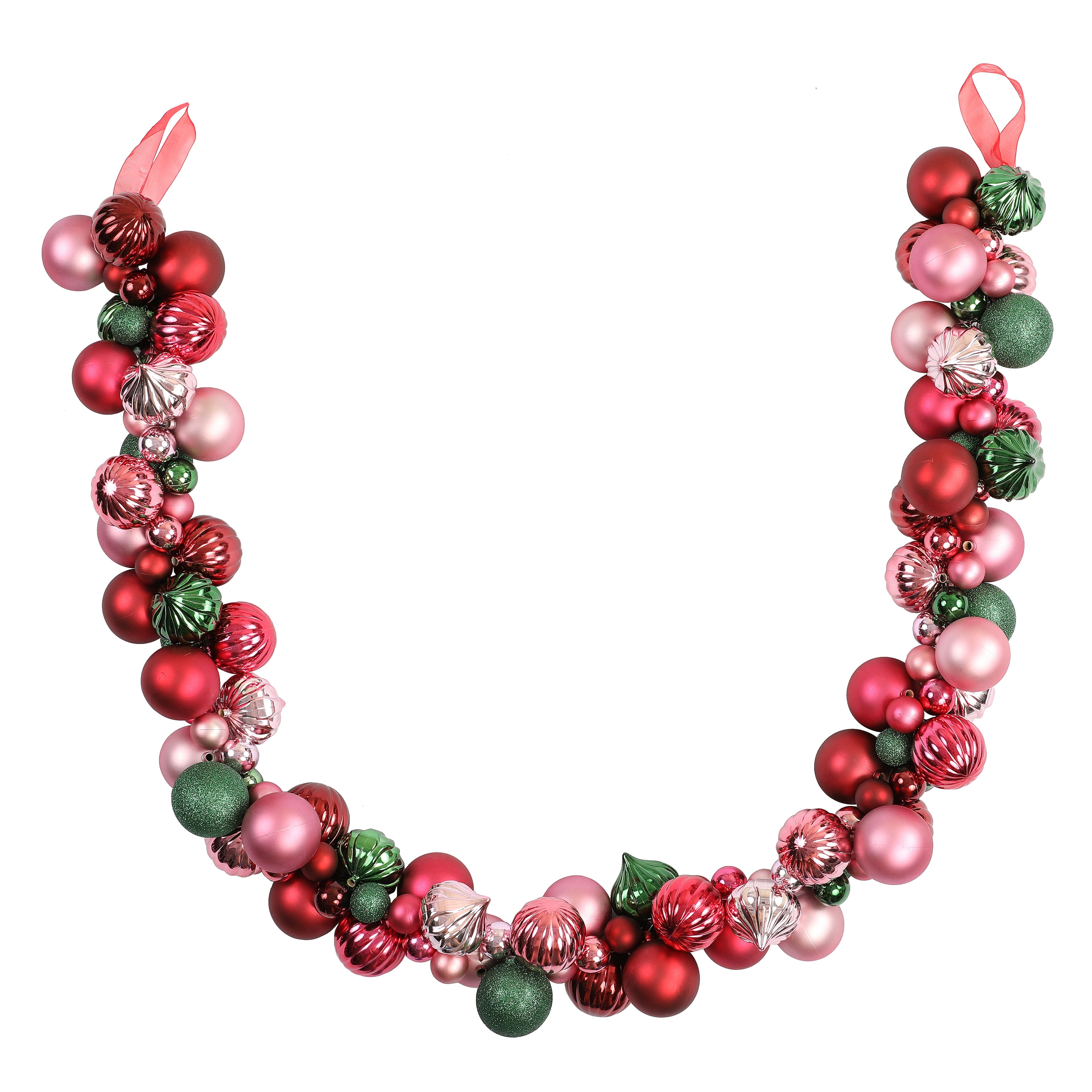6ft. Burgundy &#x26; Green Shatterproof Ball Ornament Garland by Ashland&#xAE;