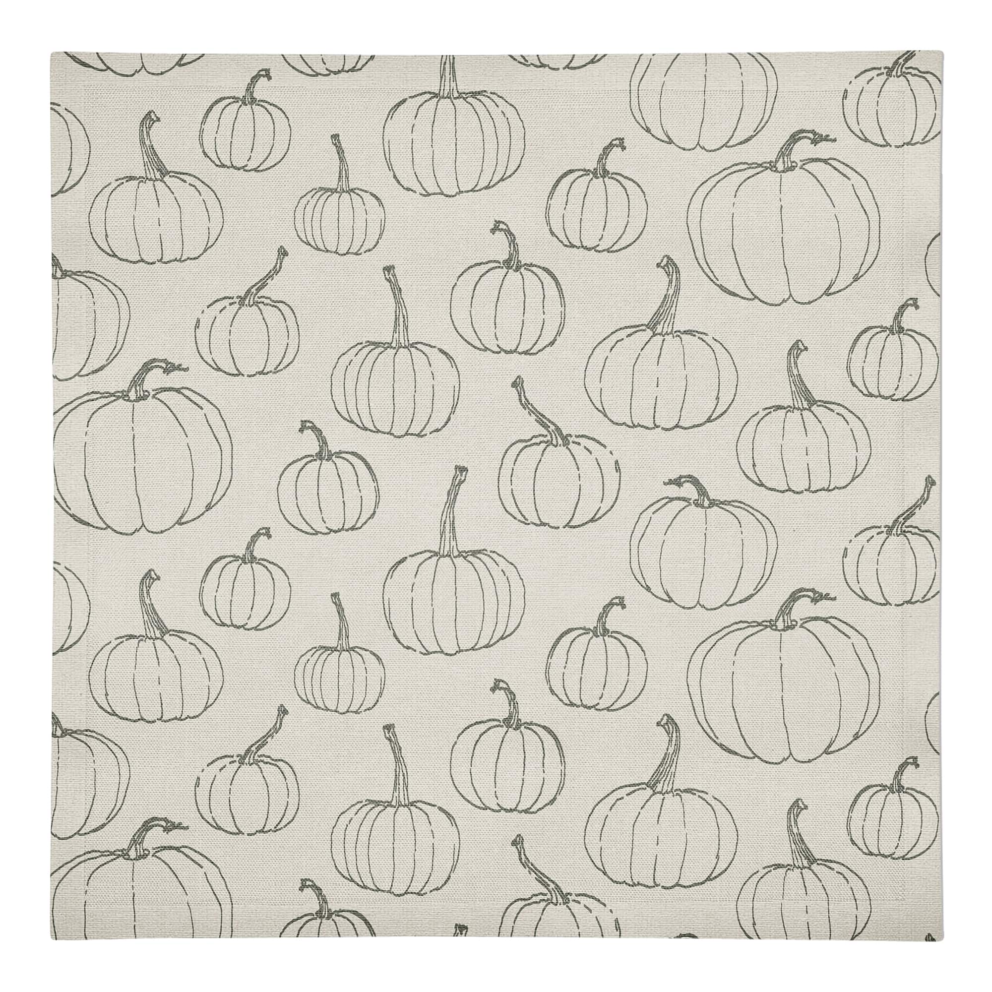 White Pumpkin Pattern Cotton Twill Napkin