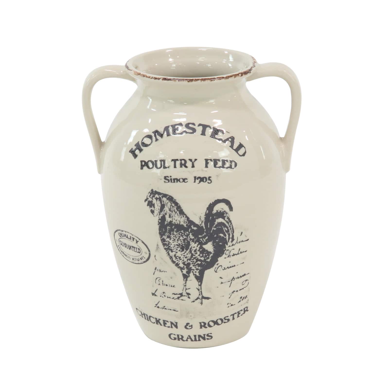 Set of 3 White Porcelain Farmhouse Vase, 8" x 10"