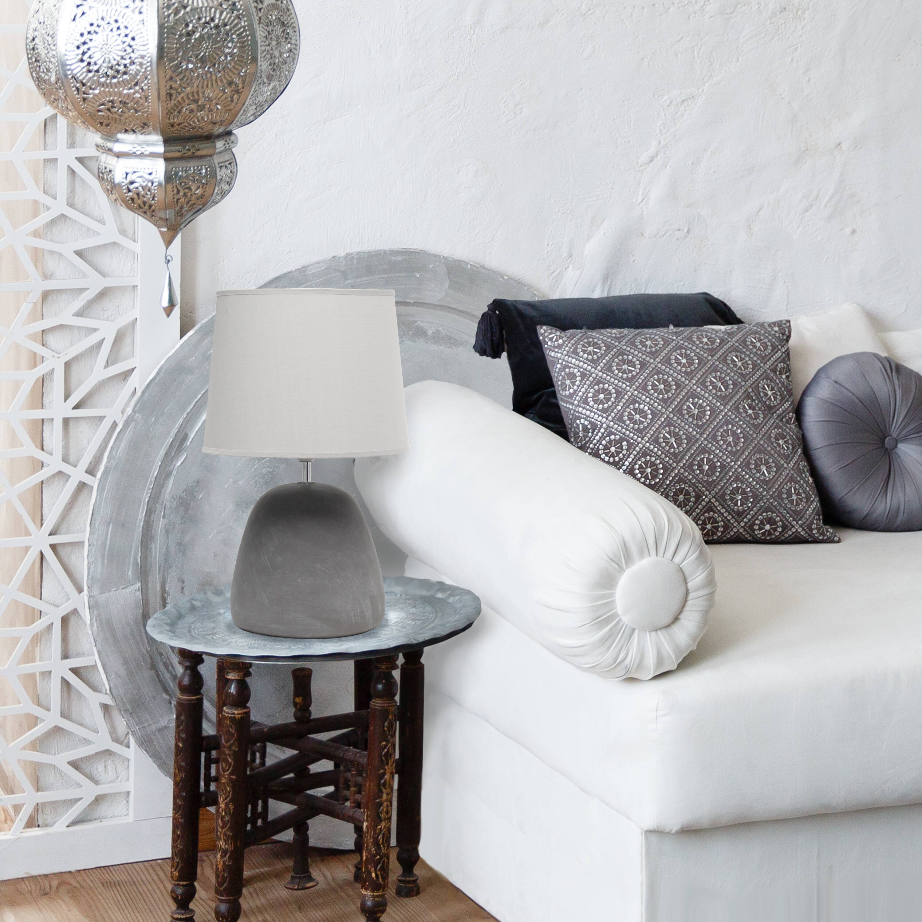 Simple Designs&#x2122; 17&#x22; Round Concrete Table Lamp