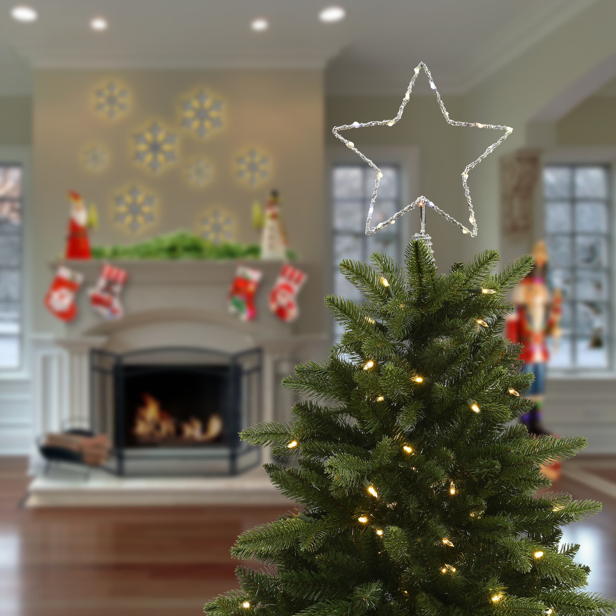 13.5&#x22; Open Star Tree Top with Dual Color&#xAE; Lights