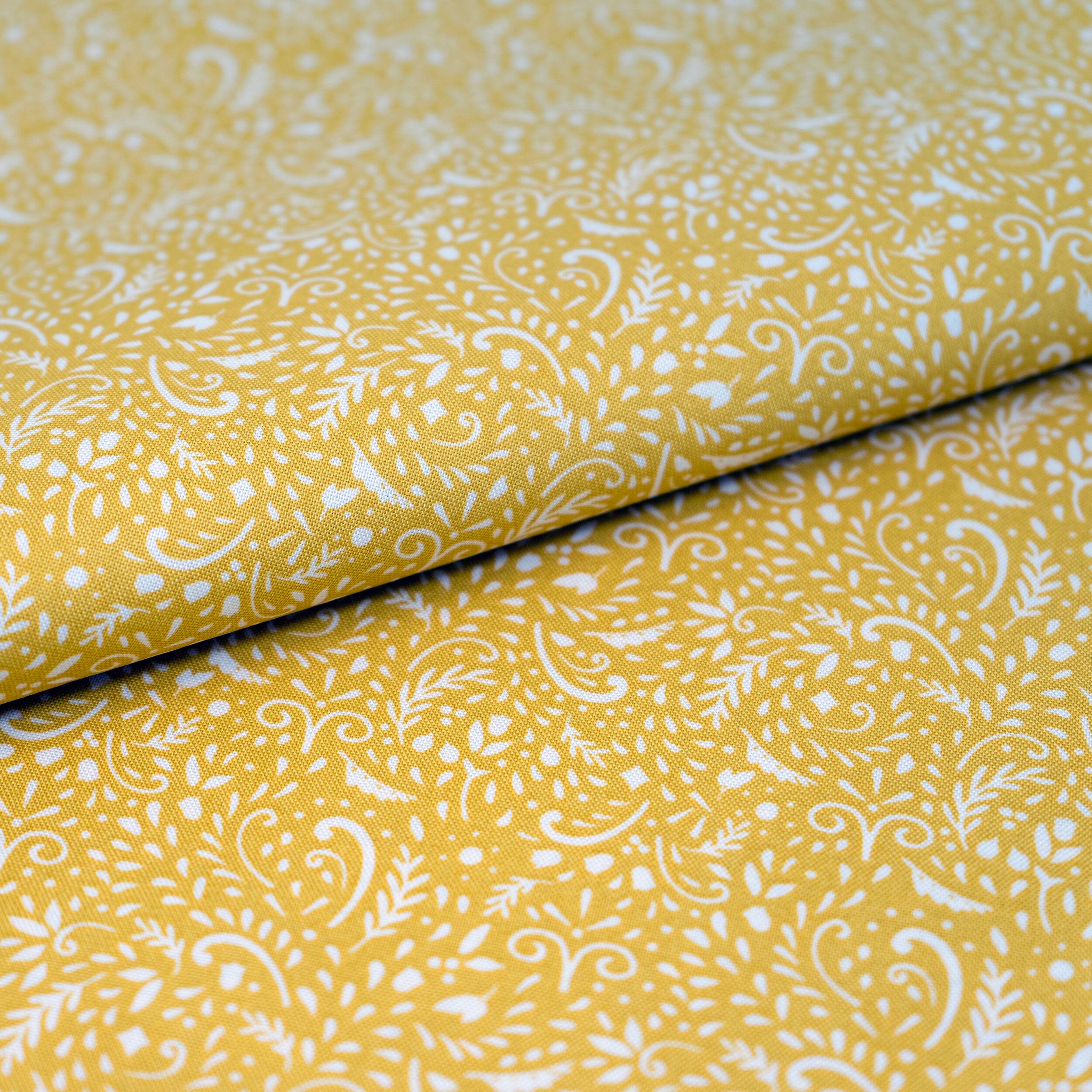 SINGER Christmas Yellow Burst Cotton Fabric