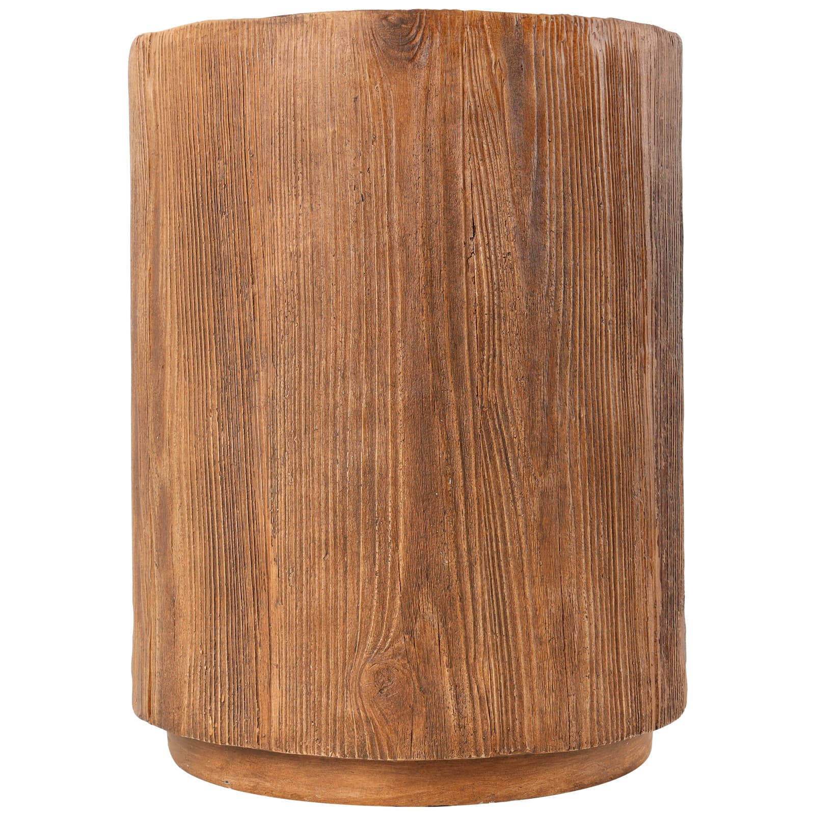 18&#x22; Brown Wood Grain Block Outdoor Accent Table 