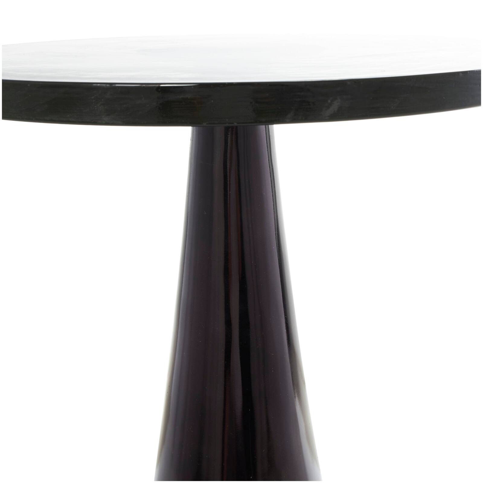24&#x22; Black Aluminum Geometric Cone Accent Table
