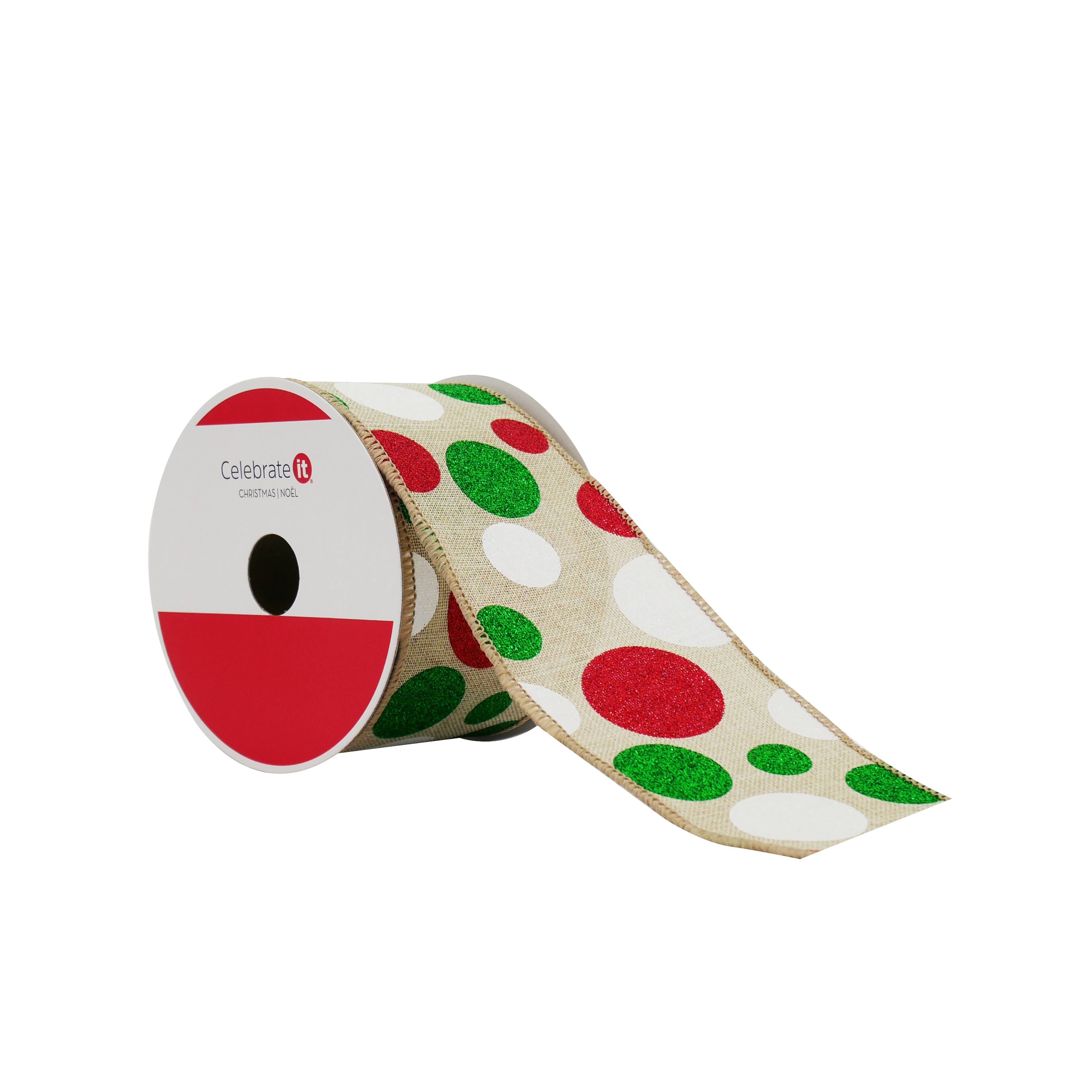 2.5&#x22; x 20ft. Whimsy Dots Wired Ribbon by Celebrate It&#xAE;