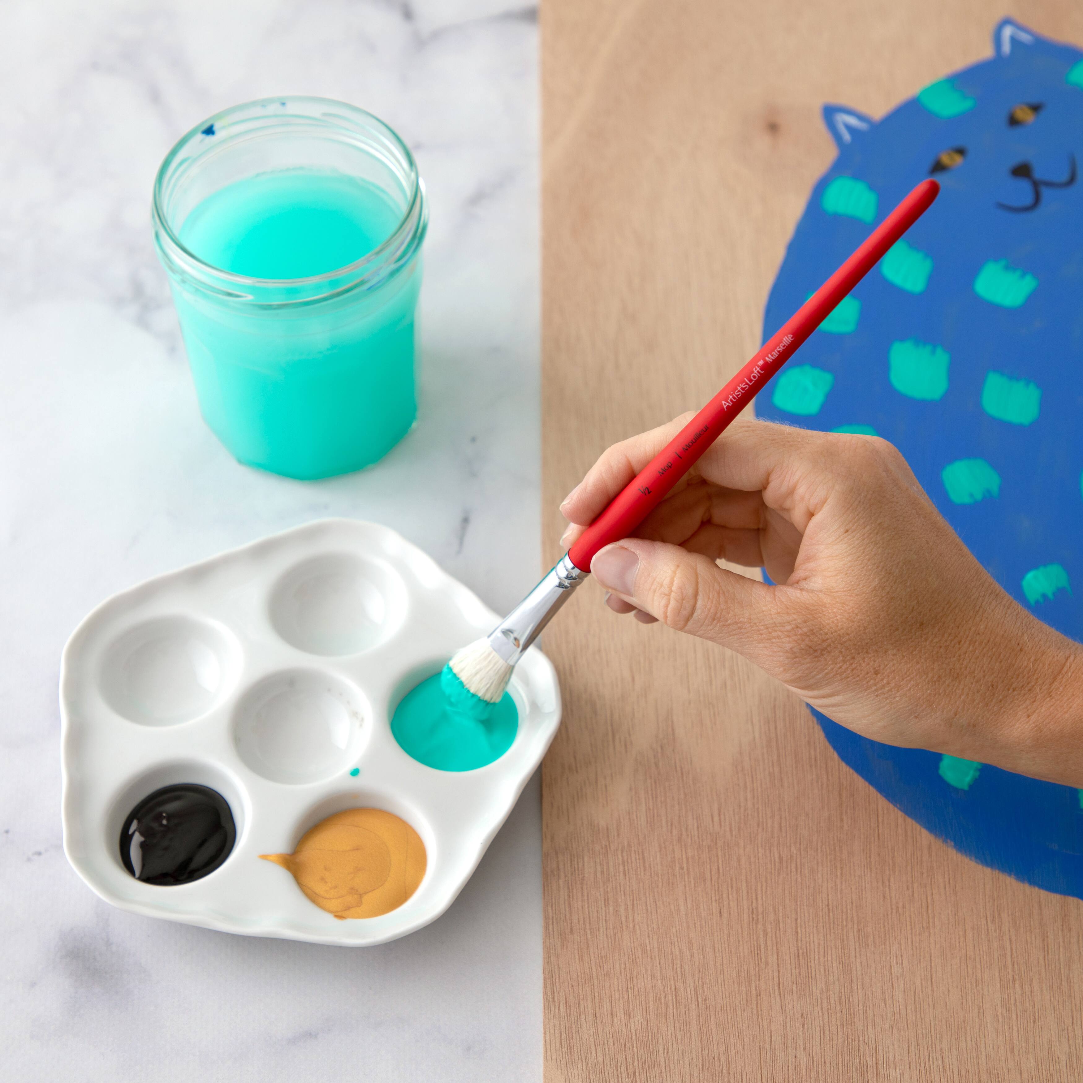 12 Pack: Marseille White Goat Short Handle Mop Brush by Artist's Loft™