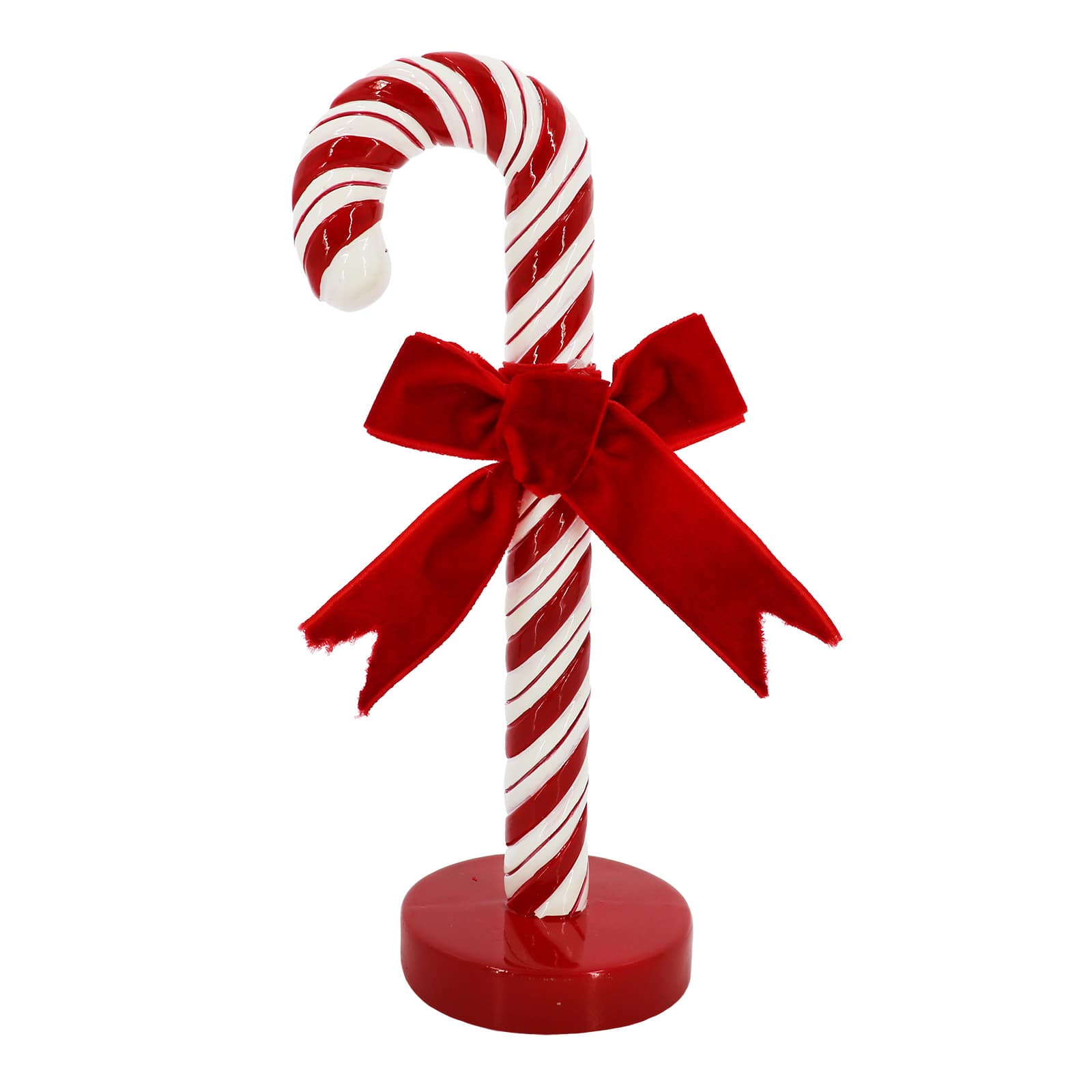 8&#x22; Red &#x26; White Candy Cane with Bow Tabletop D&#xE9;cor by Ashland&#xAE;
