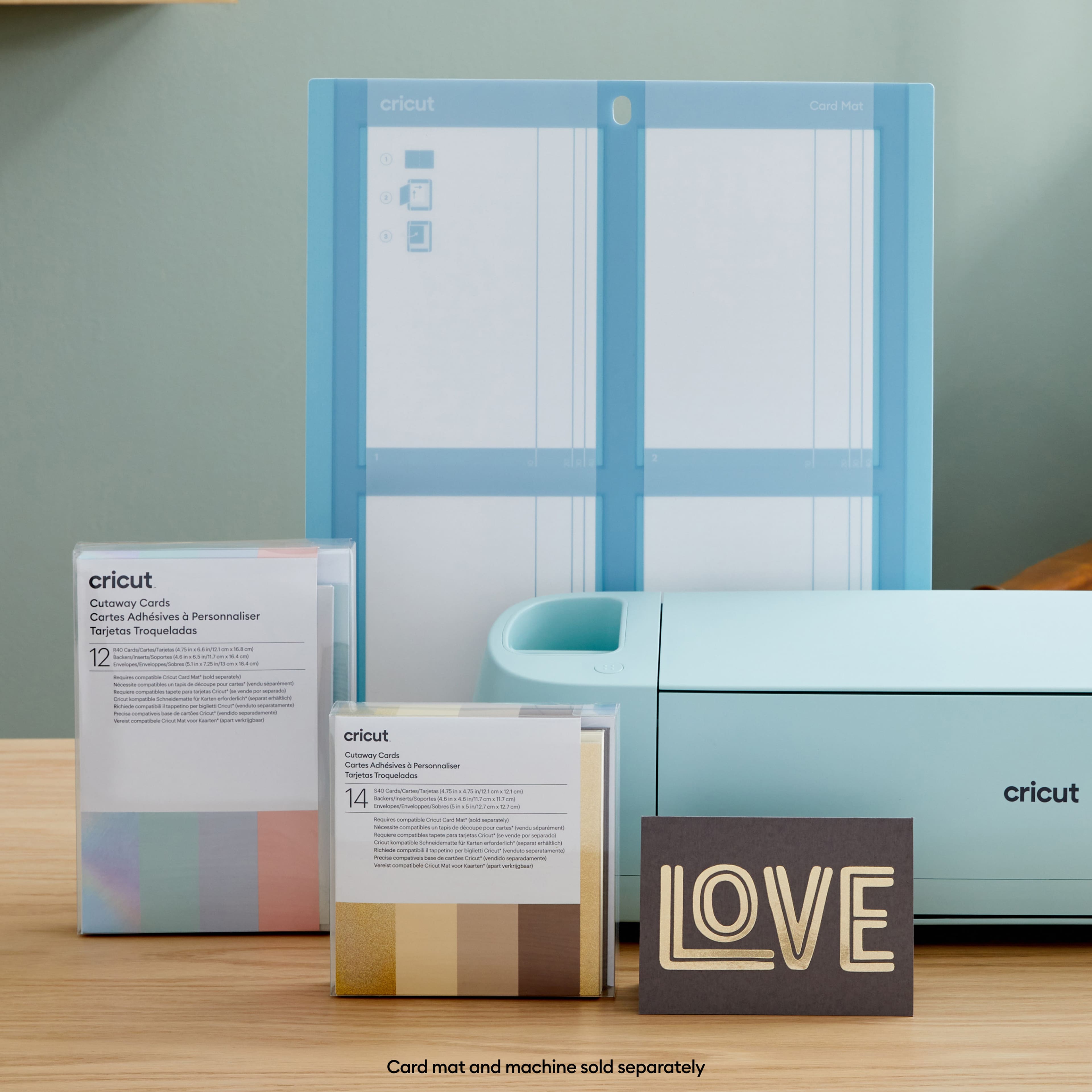 Cartes adhésives à personnaliser S40 Cricut, échantillons pastel