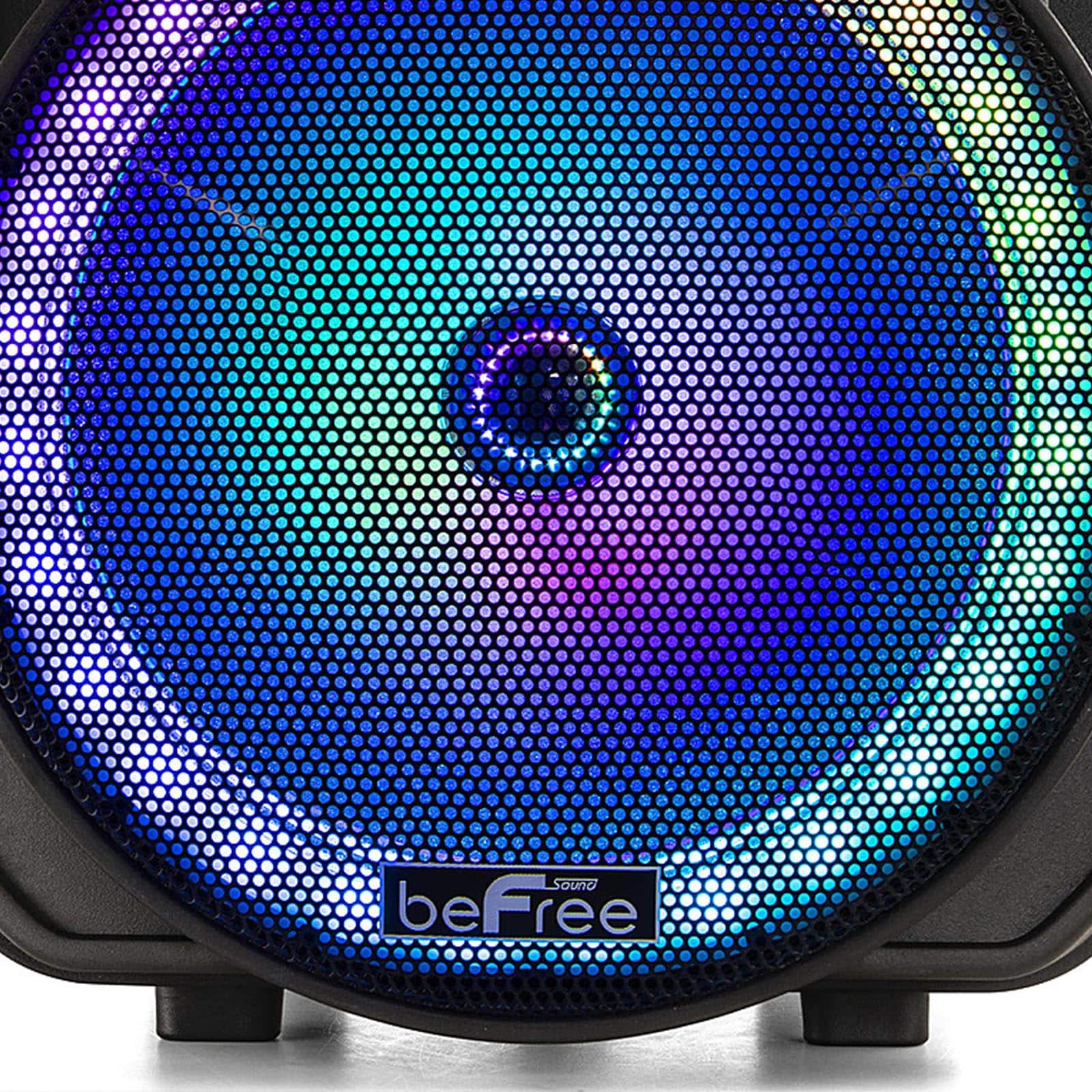 beFree Sound 12&#x22; Bluetooth Rechargeable Portable PA Party Speaker With Reactive LED Lights