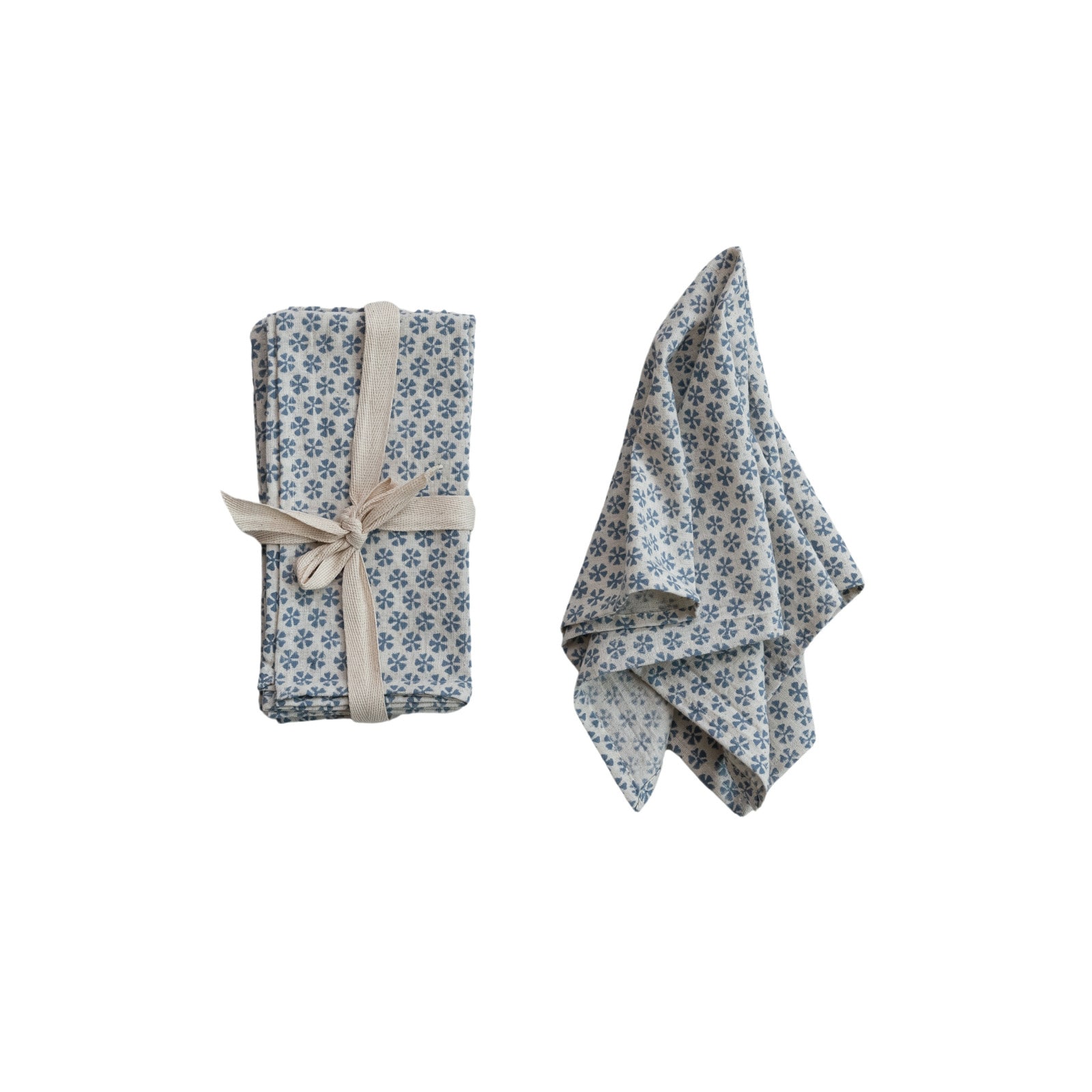 Hello Honey® Blue Patterned Cotton & Linen Napkins, 4ct.