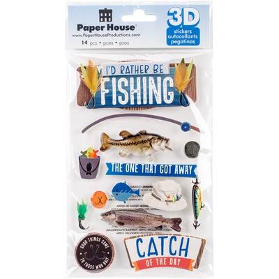 Paper House® I'd Rather Be Fishing 3D Stickers