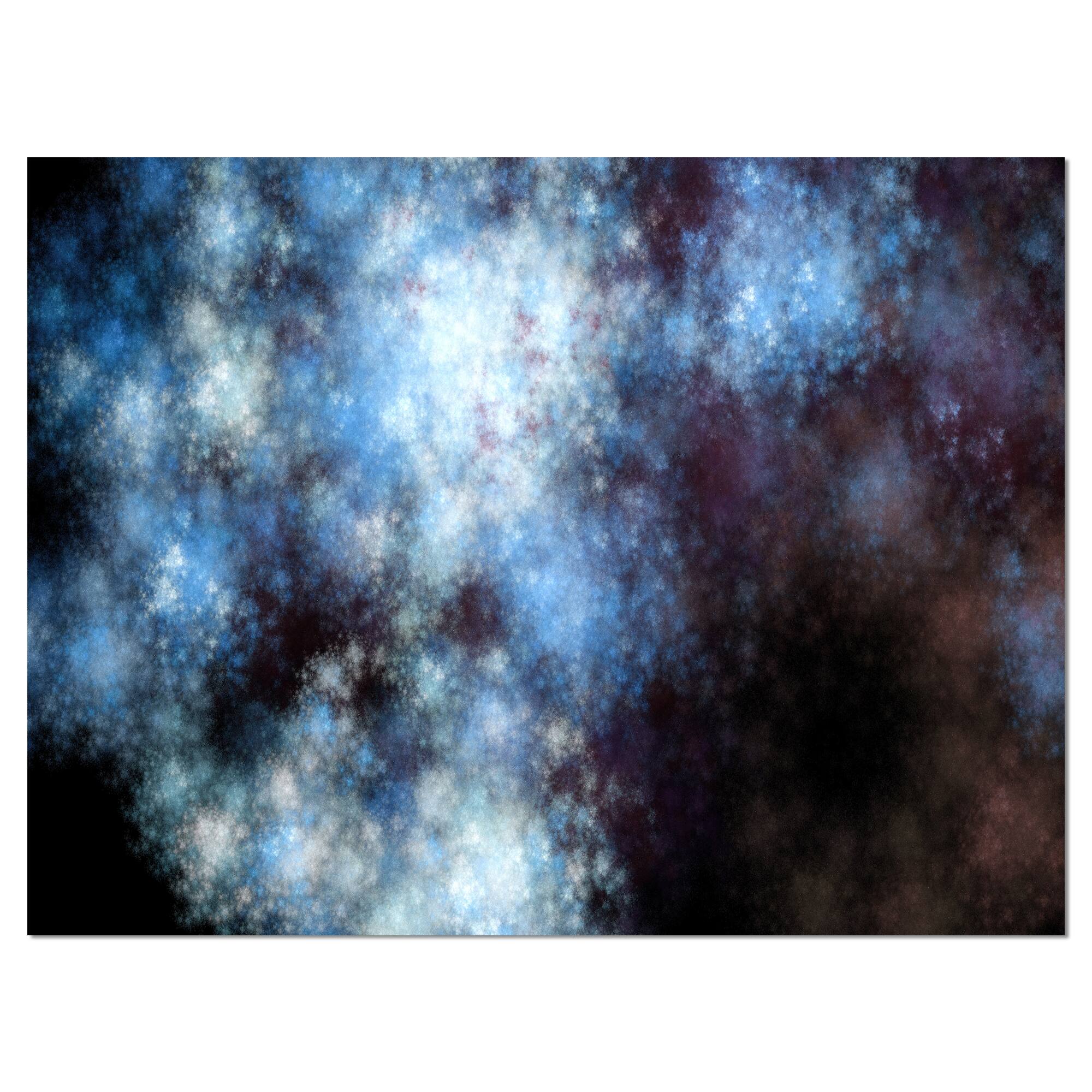 Designart - Blue White Starry Fractal Sky - Abstract Art on Canvas