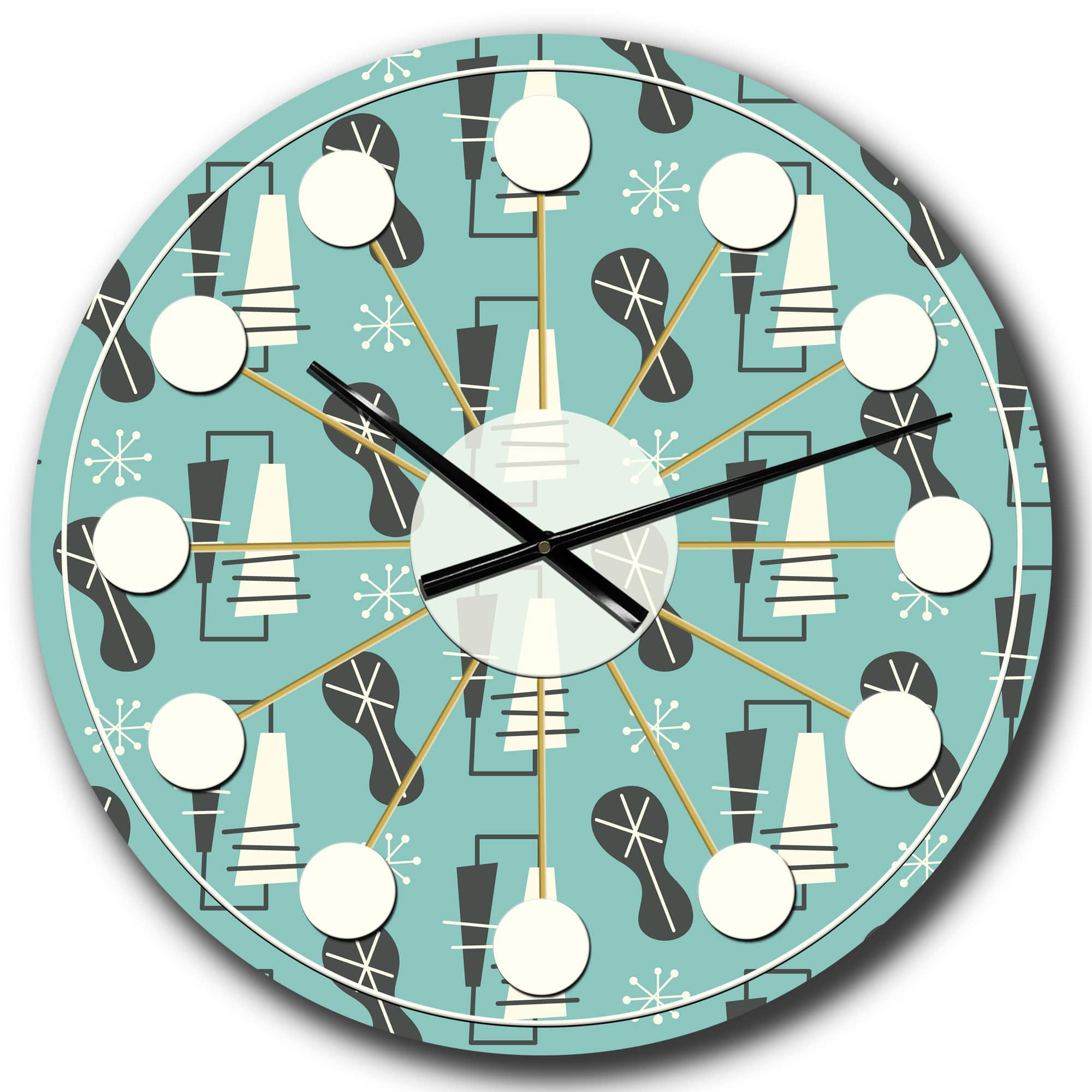 Designart 1950 Retro Pattern II Mid-Century Modern Wall Clock