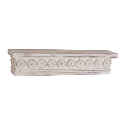 White Chinese fir wood Vintage Wall Shelf, 6