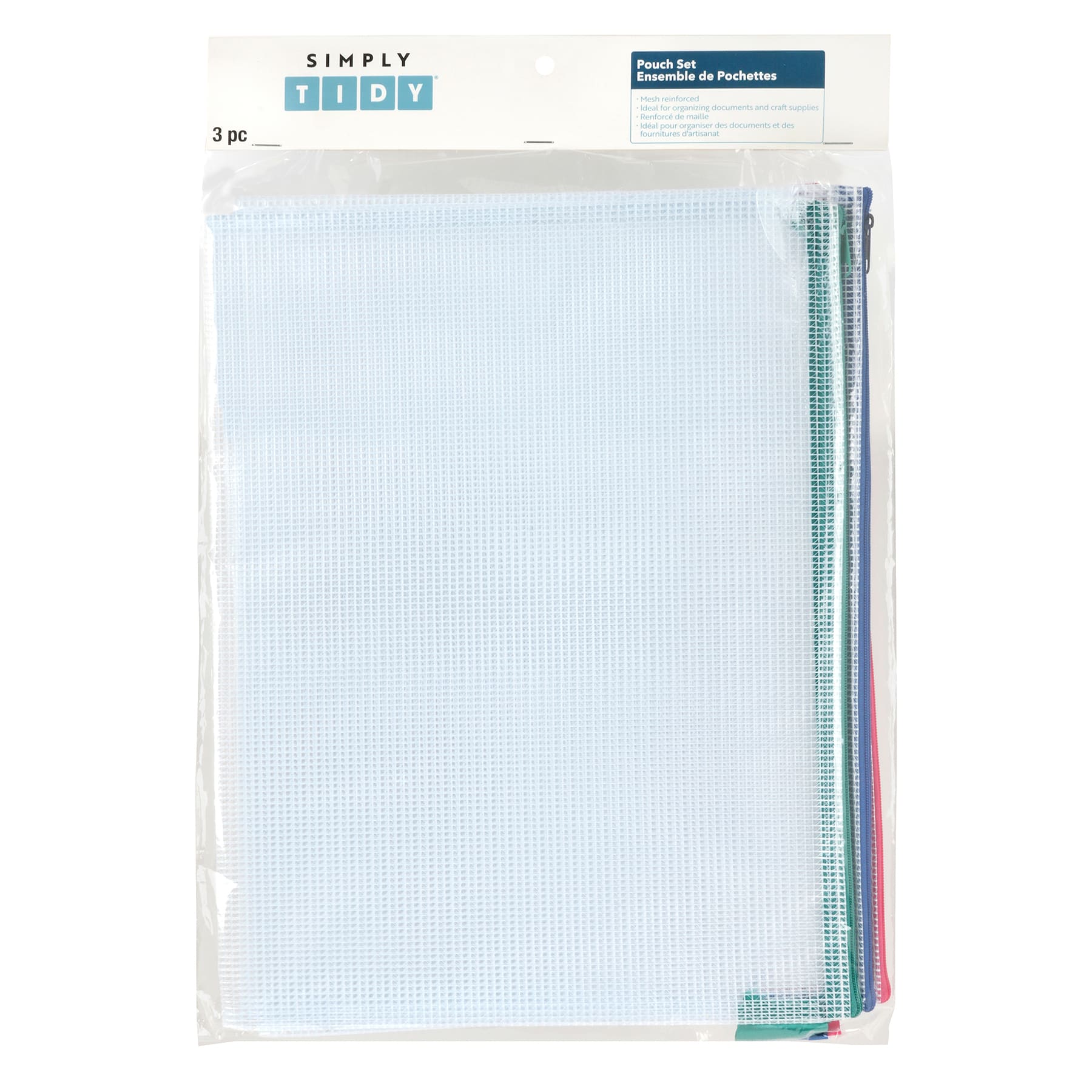 14" Mixed Mesh Zipper Pouches by Simply Tidy®, 3ct.