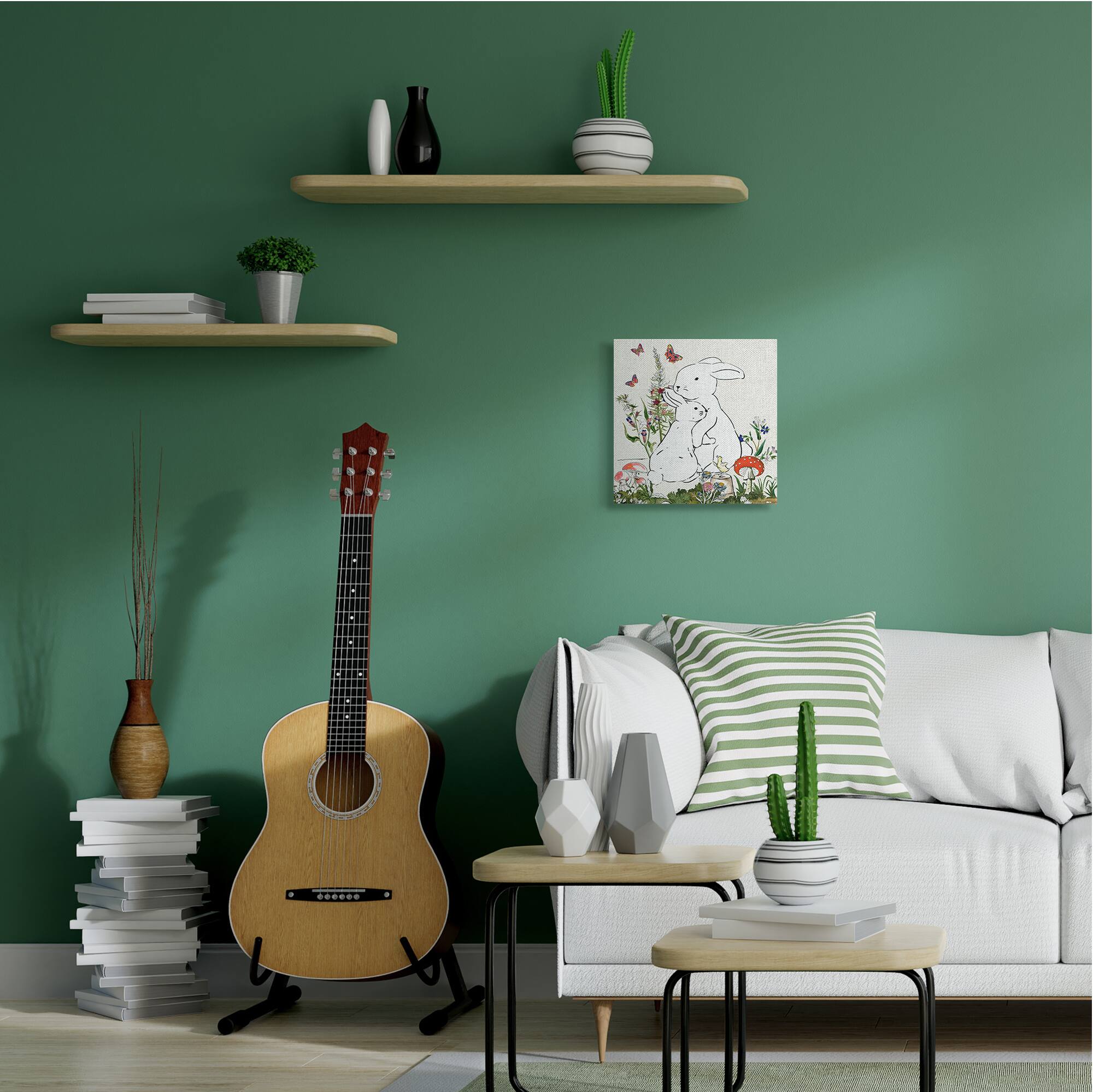 Stupell Industries Rabbit Hugs in Spring Meadow Wall Art