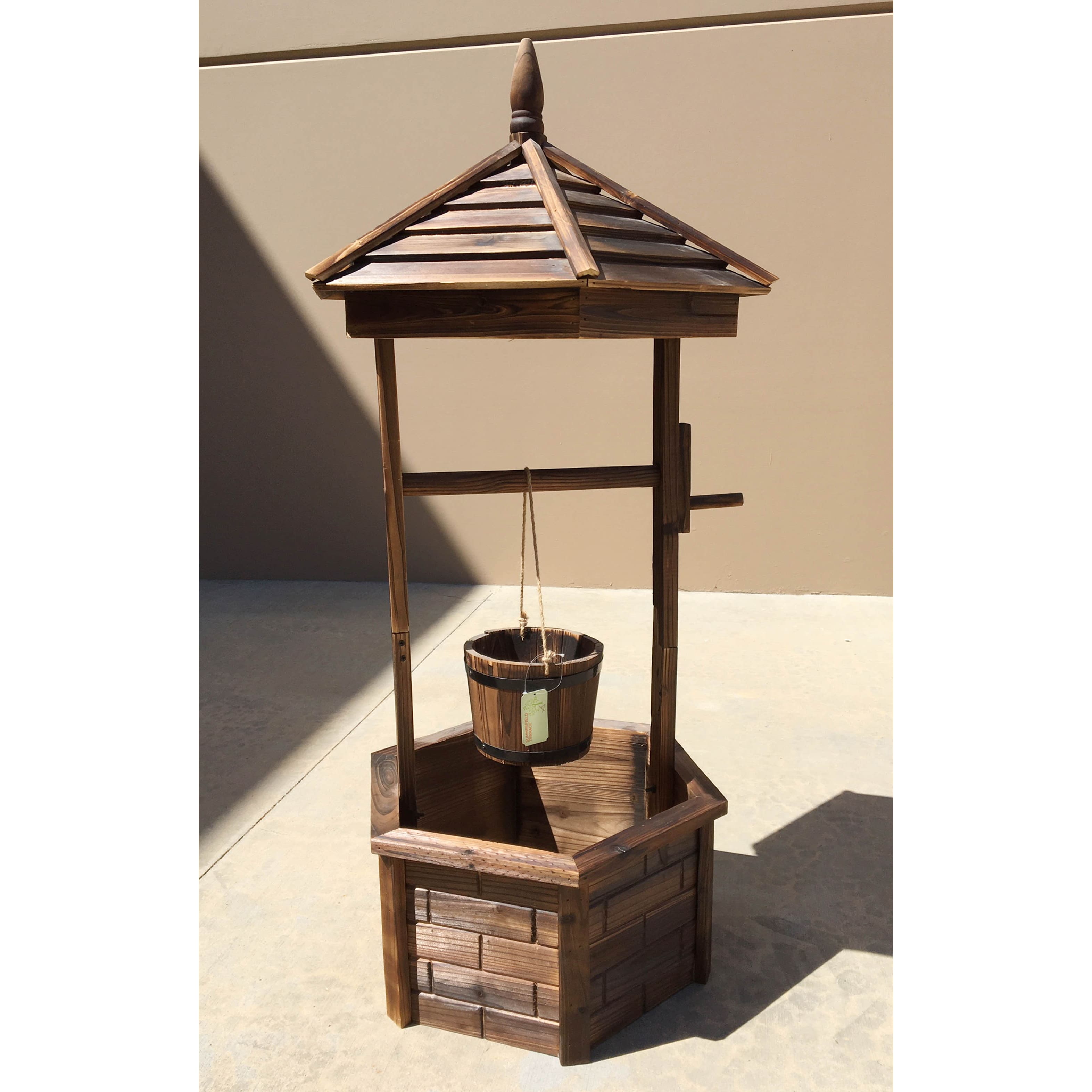 44.12&#x22; Rustic Wishing Well Planter