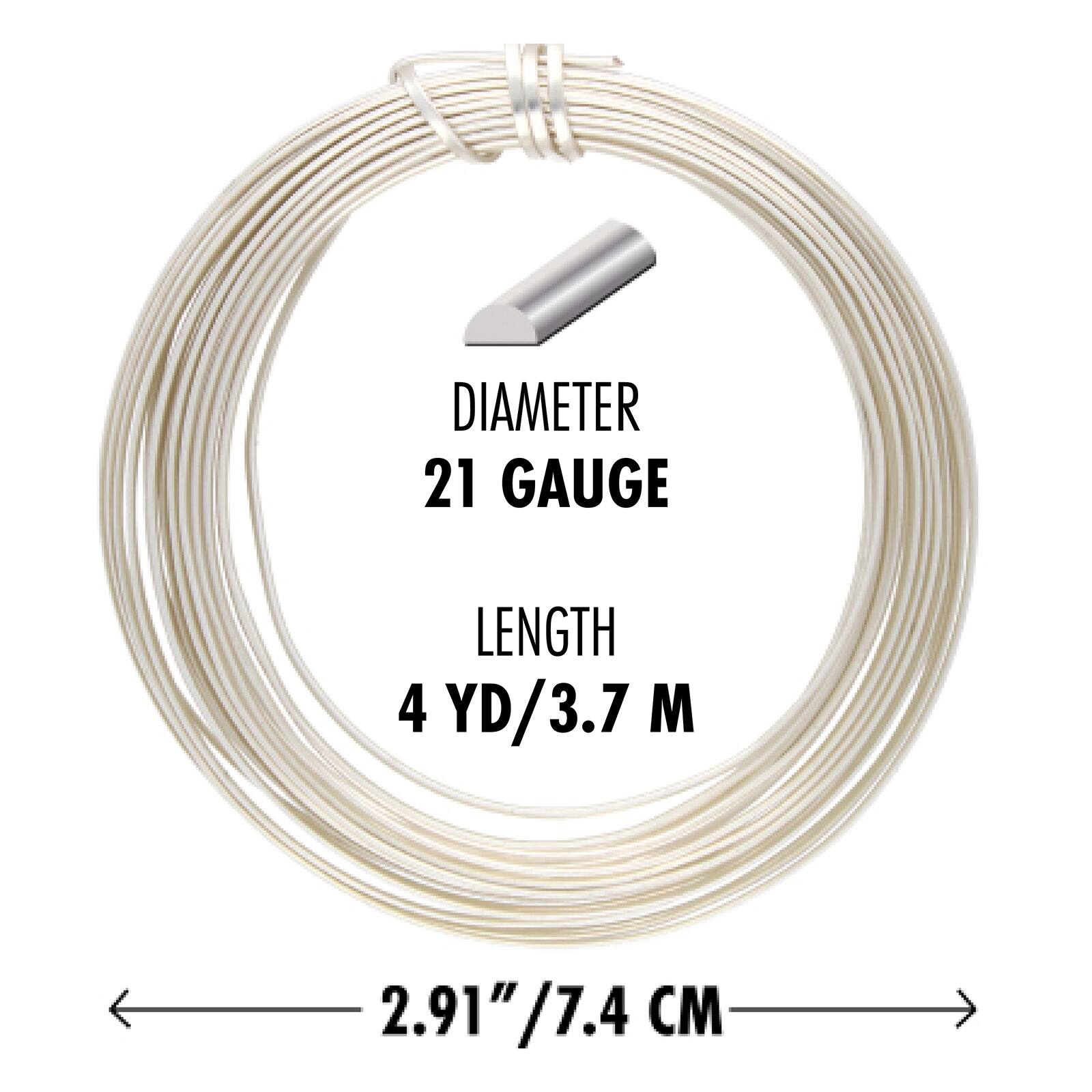 The Beadsmith&#xAE; Wire Elements&#x2122; 21 Gauge Tarnish Resistant Half Round Soft Temper Wire, 4yd.