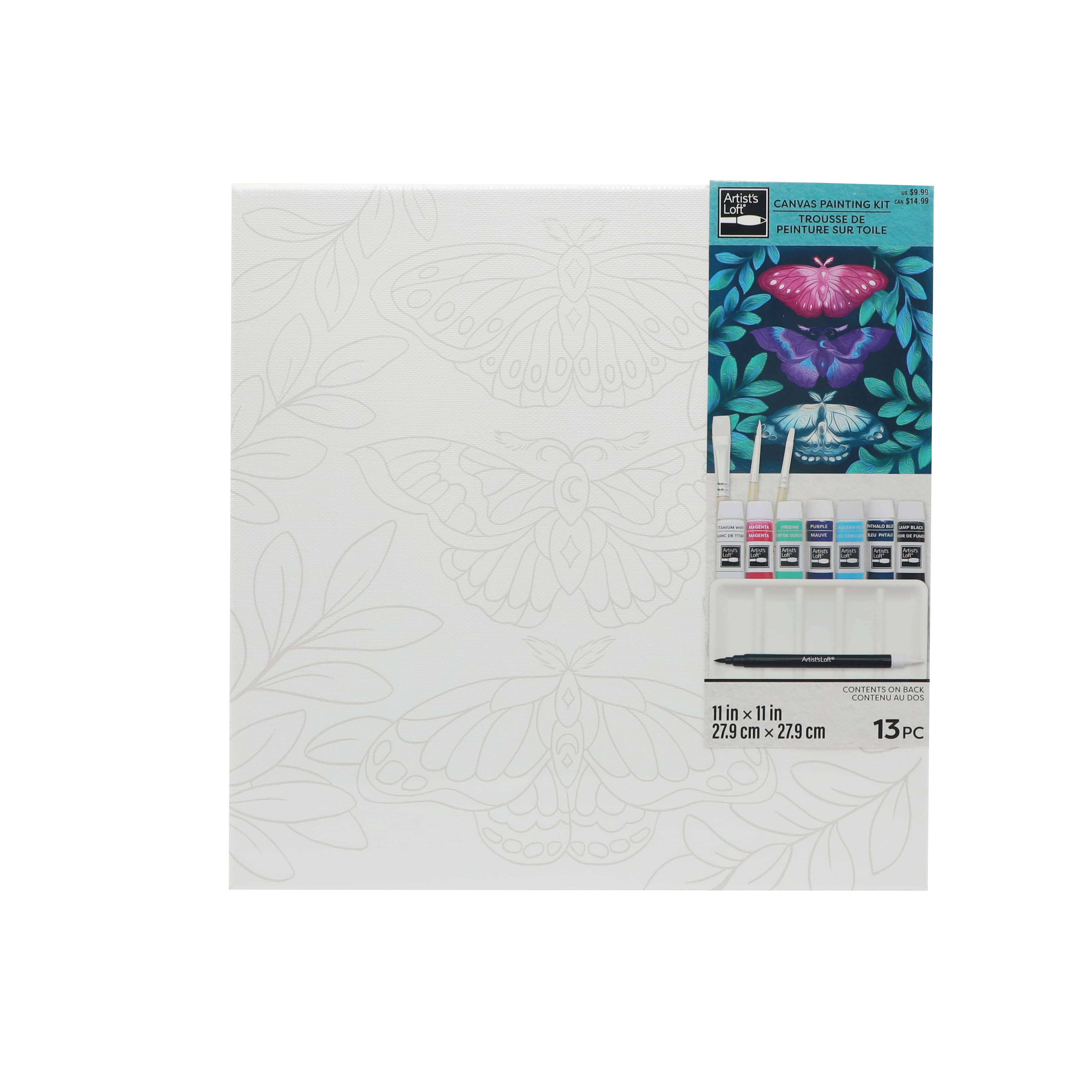 11&#x22; x 11&#x22; Moth Canvas Painting Kit by Artist&#x27;s Loft&#xAE;
