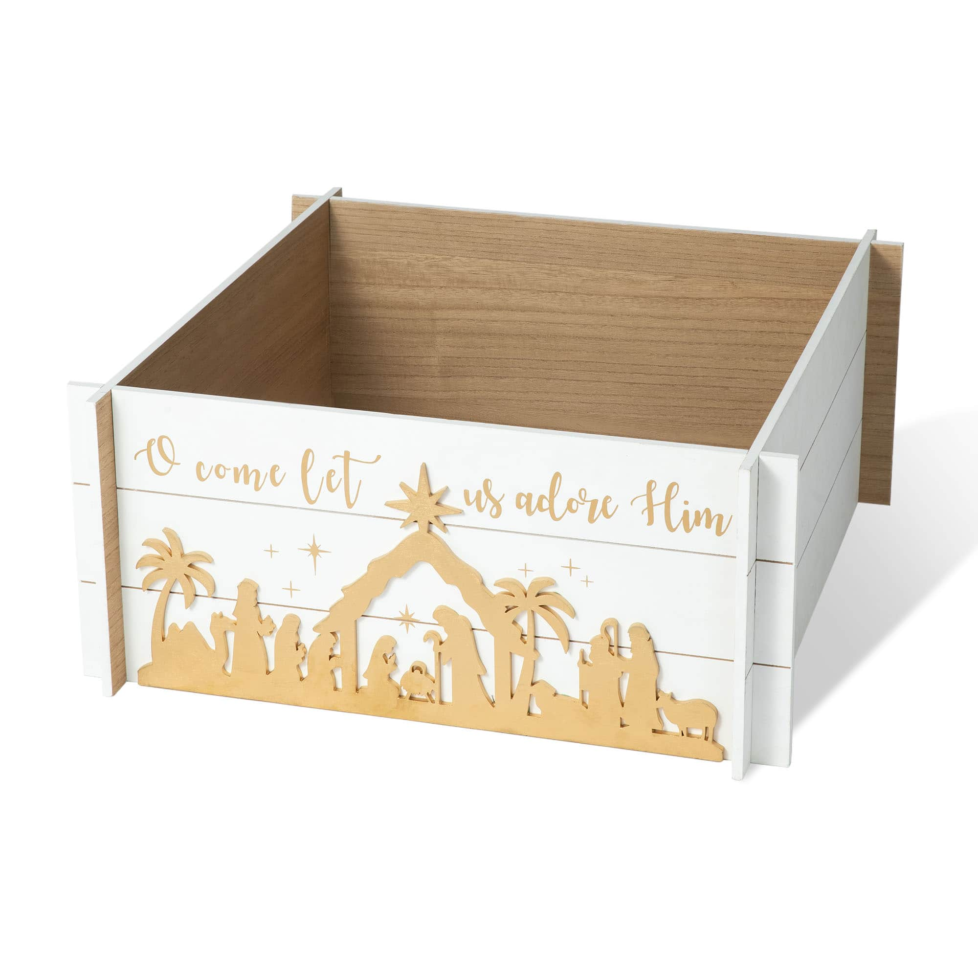 Glitzhome&#xAE; 24&#x22; Nativity Scene Tree Collar