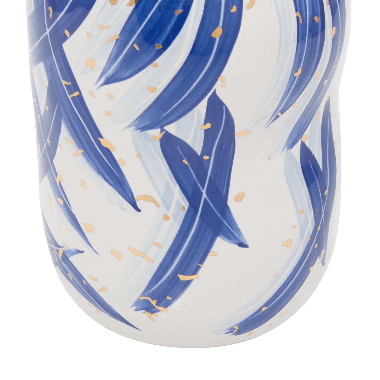 Blue Ceramic Contemporary Vase, 7" x 13"