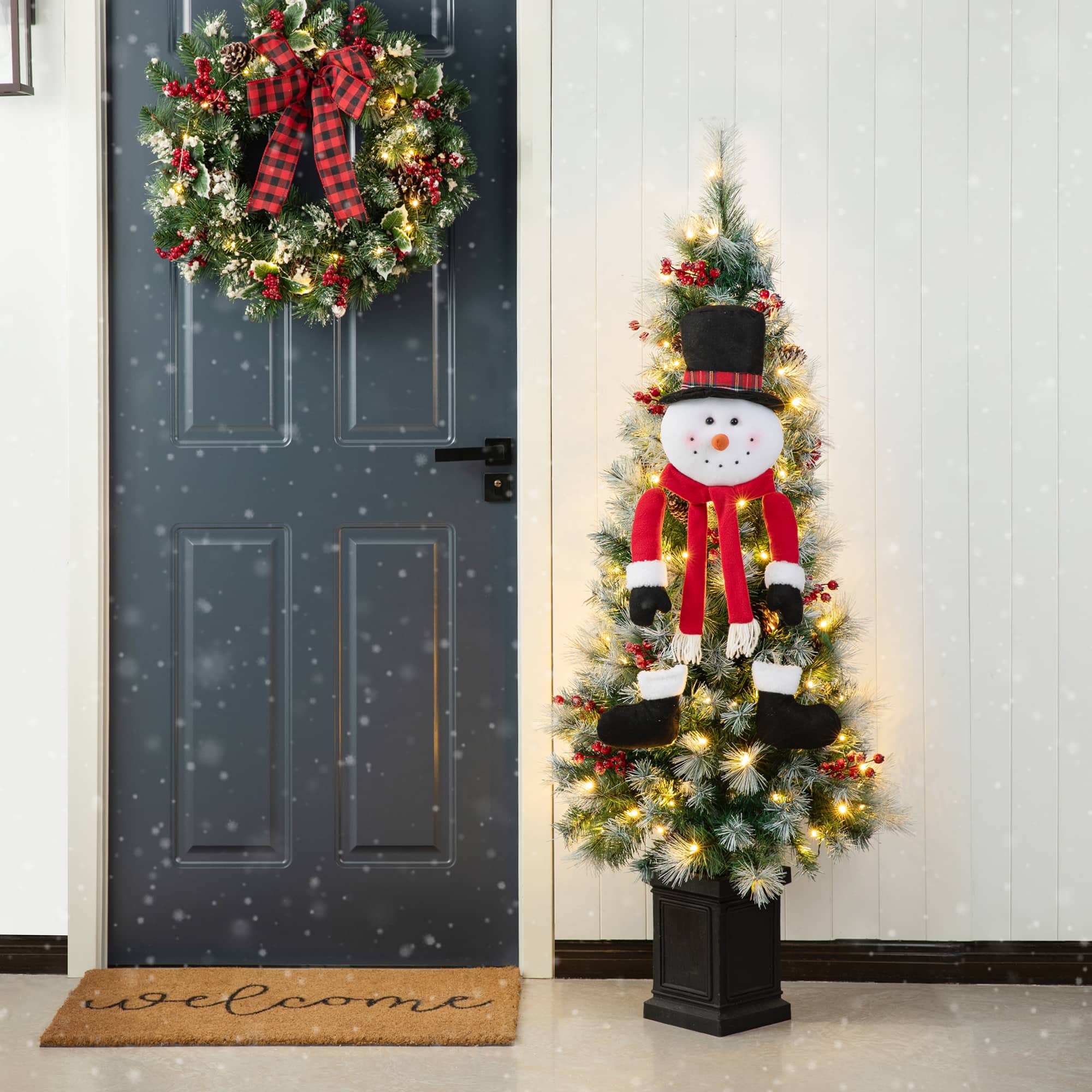Glitzhome® 13" Jumbo Christmas Fabric Snowman Ornament Set