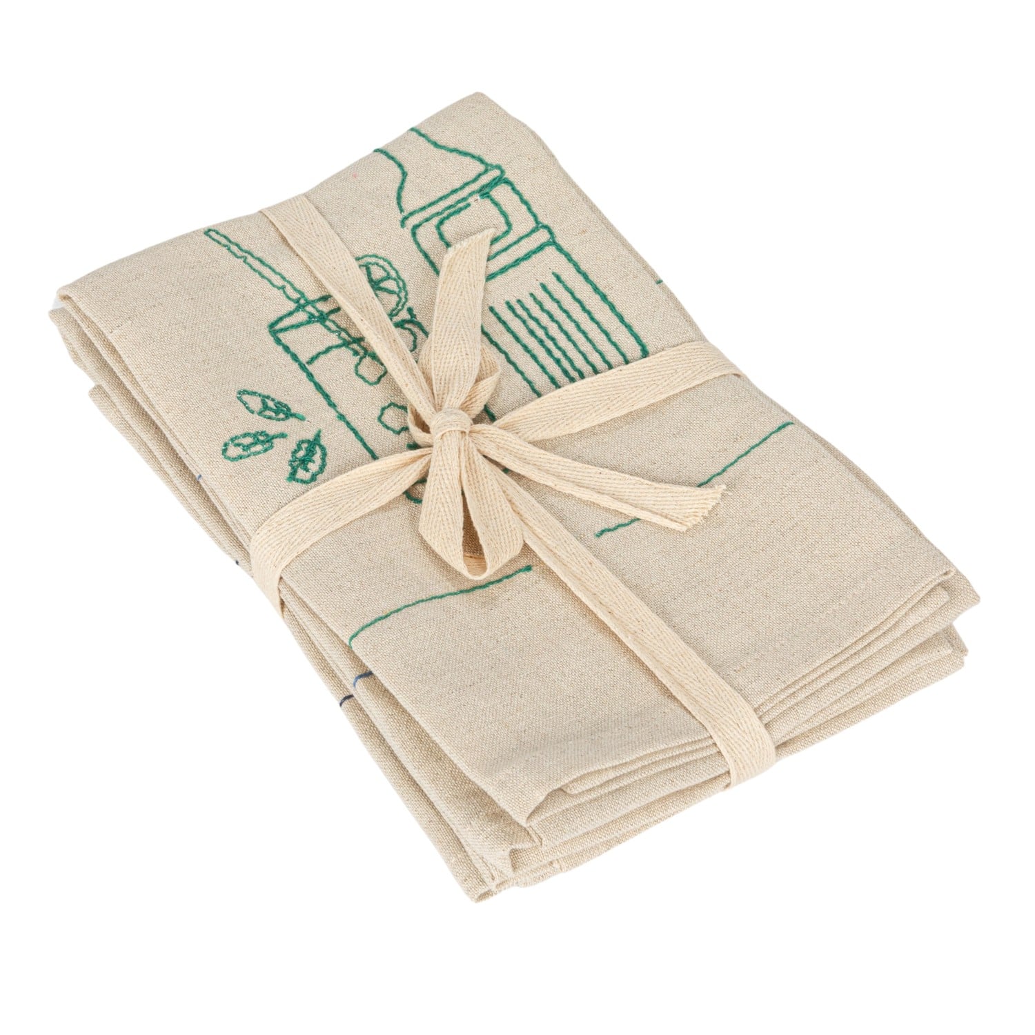 Drink &#x26; Glass Bottles Linen &#x26; Cotton Blend Tea Towels, 4ct.