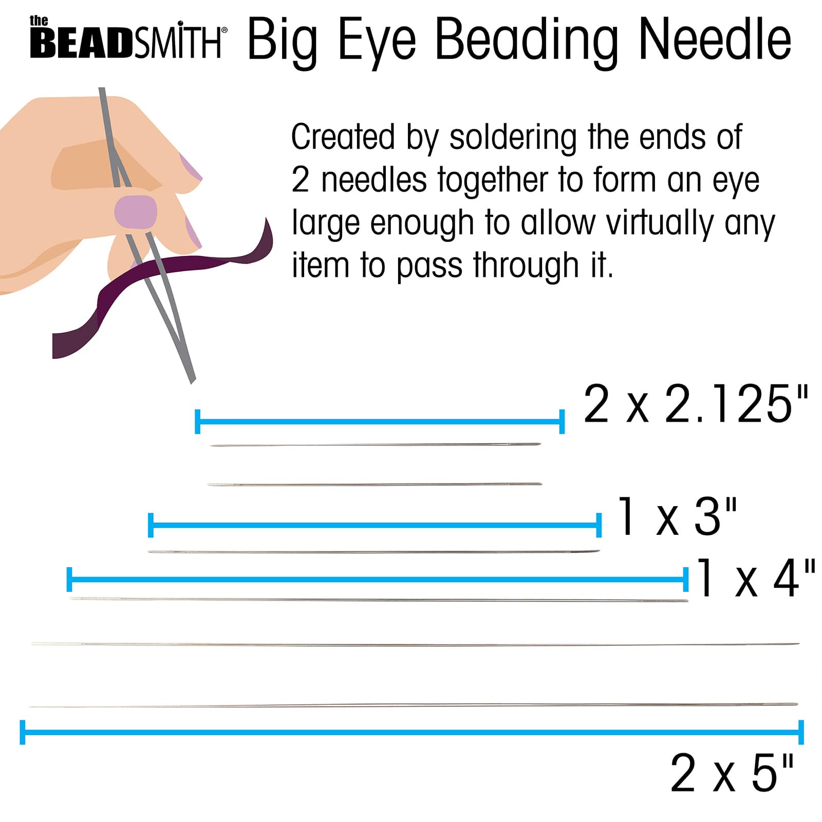 Beadsmith Big Eye Needles- 6 Pack 