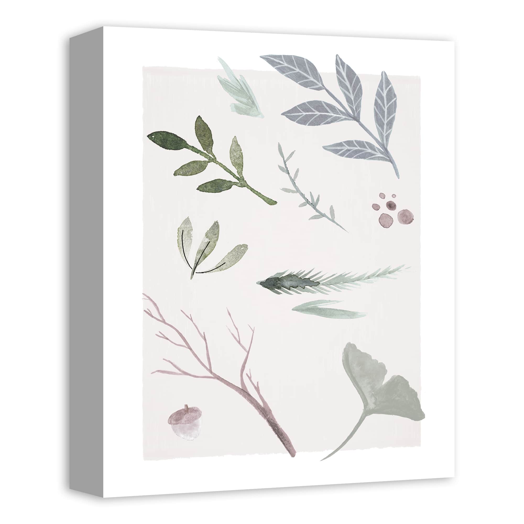 Blue and Green Botanicals 11" x 14" Canvas Wall Art