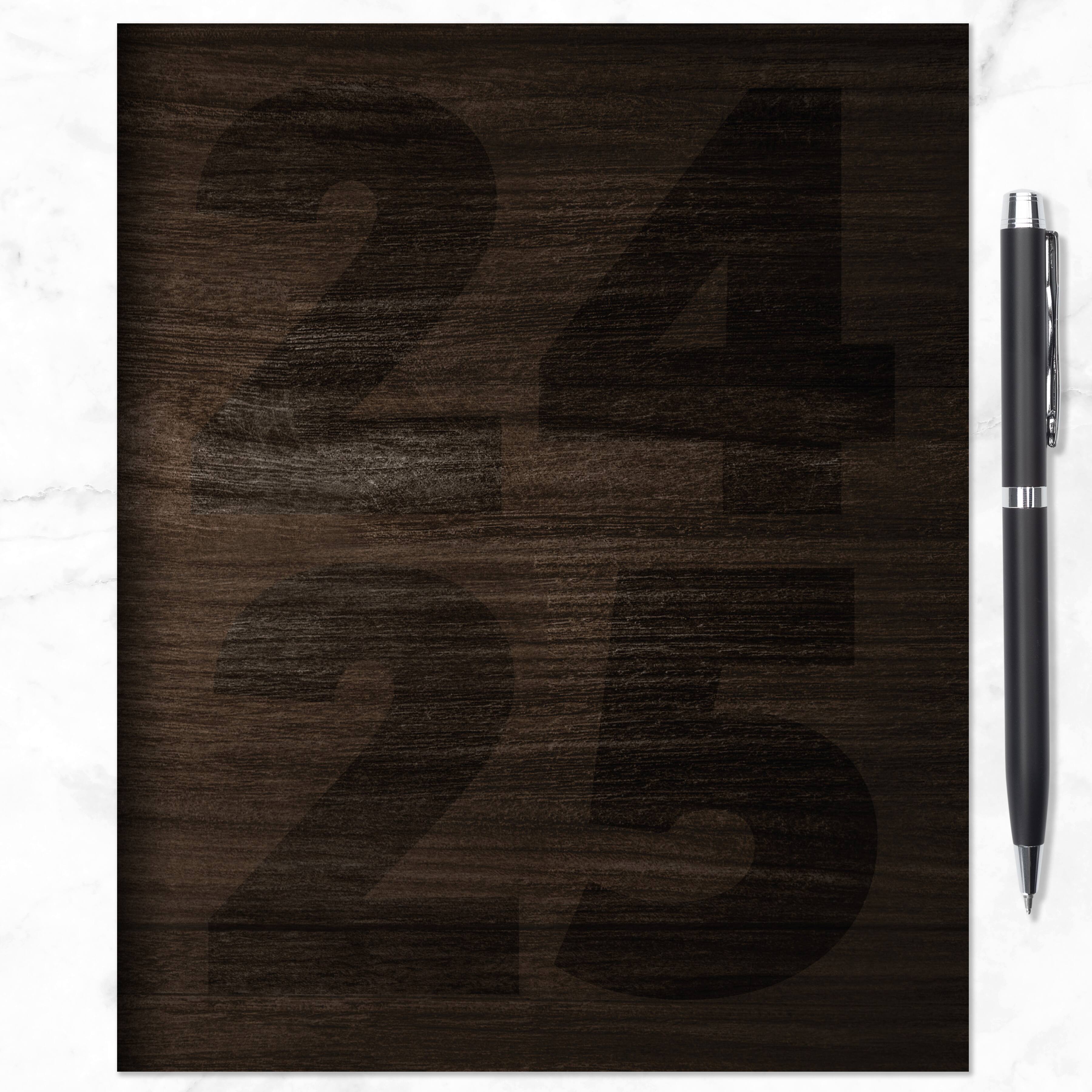 TF Publishing 2024-2025 Medium Walnut Wood Monthly Planner