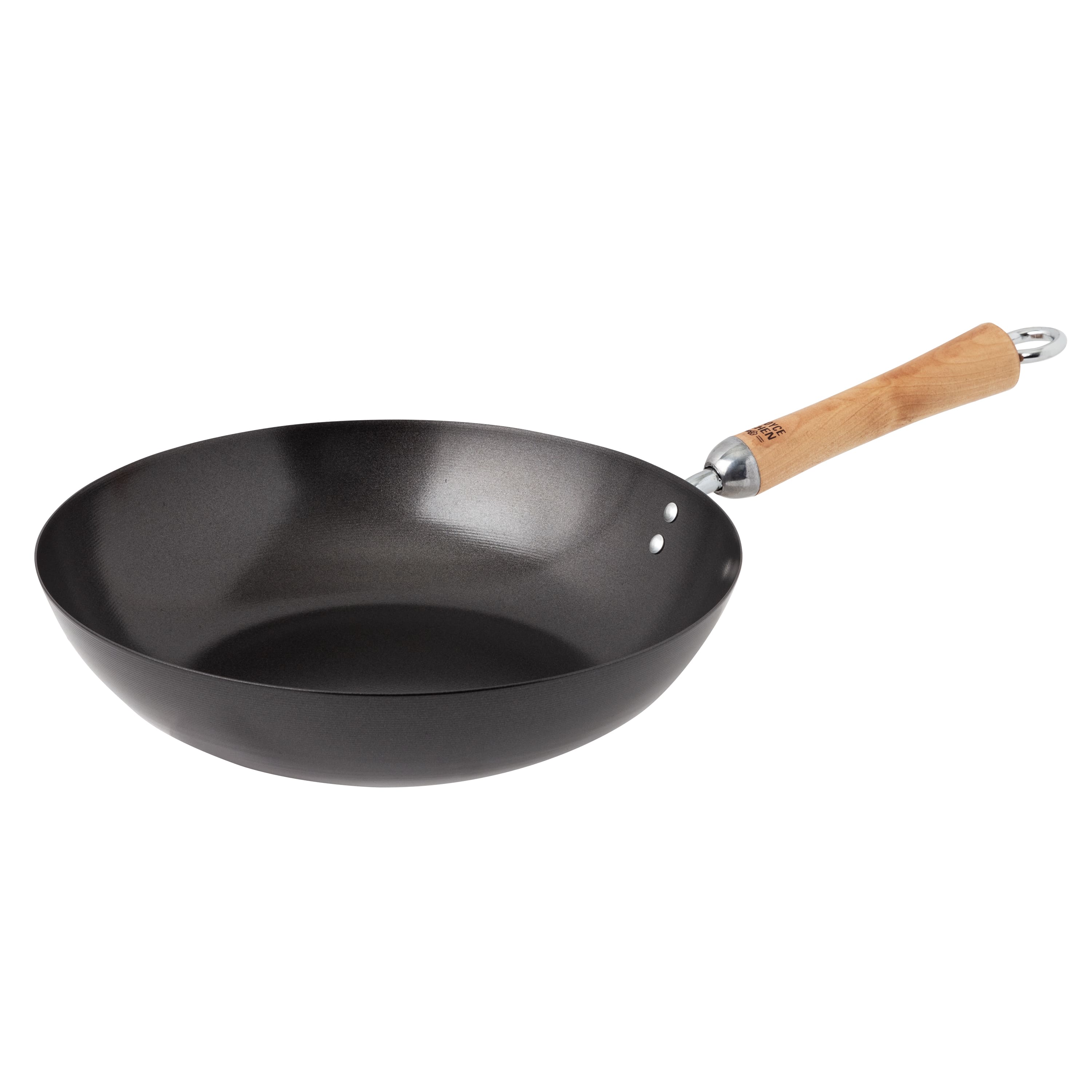 Joyce Chen 12&#x22; Carbon Steel Nonstick Stir Fry Pan with Birch Handle