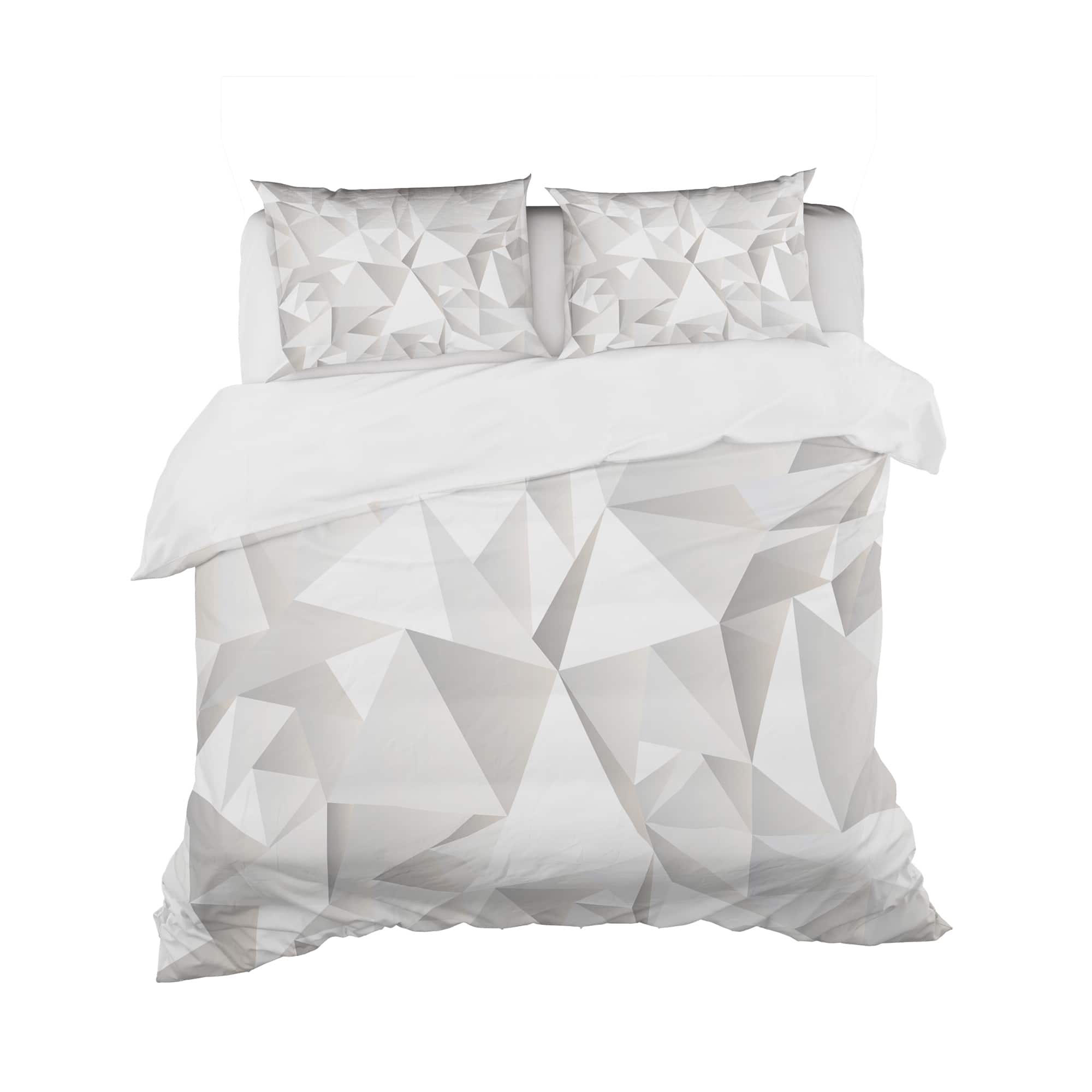Designart &#x27;White Crumpled Abstract&#x27; Scandinavian Bedding Set - Duvet Cover &#x26; Shams