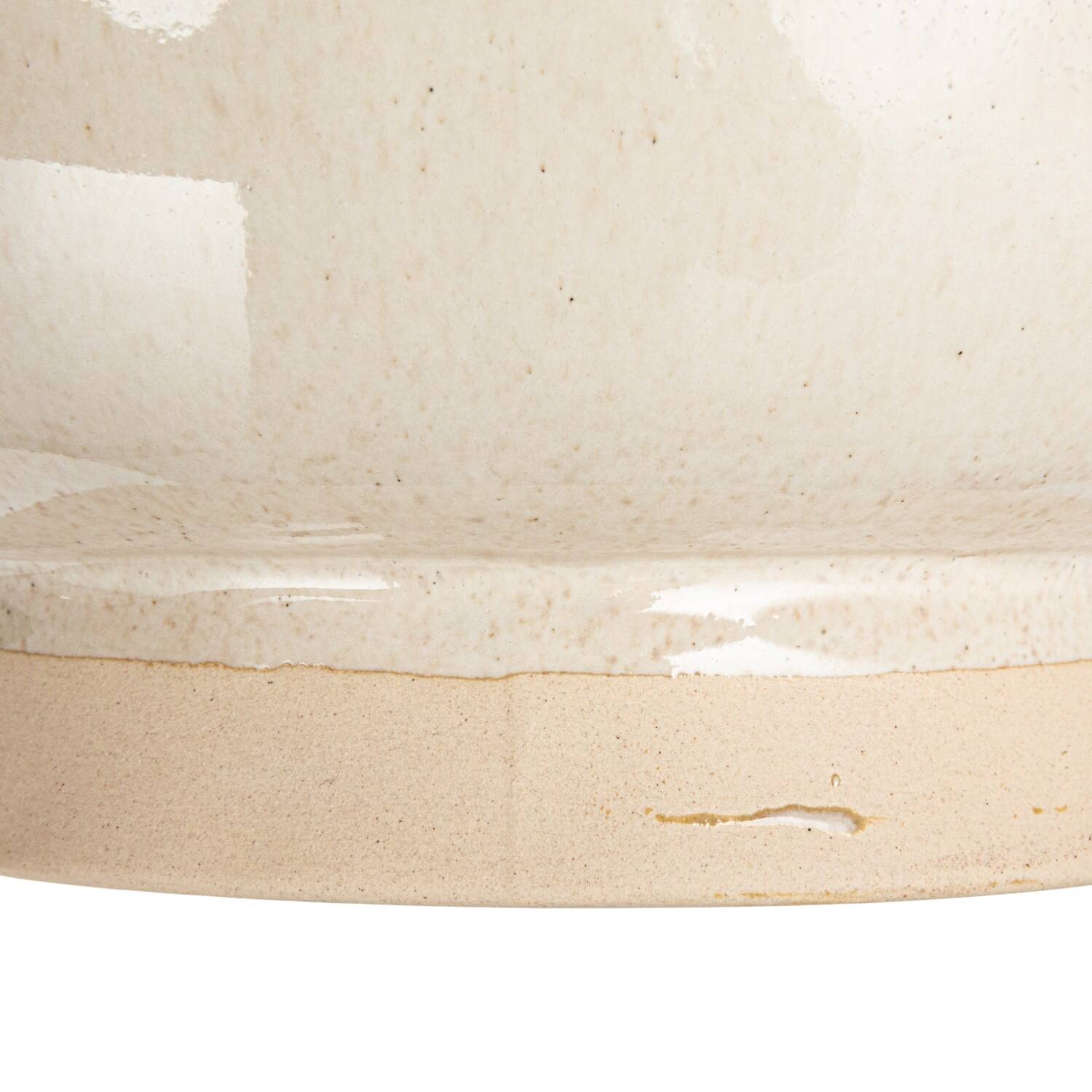 Hello Honey® 7" Cream Speckled Glaze Stoneware Footed Bowl