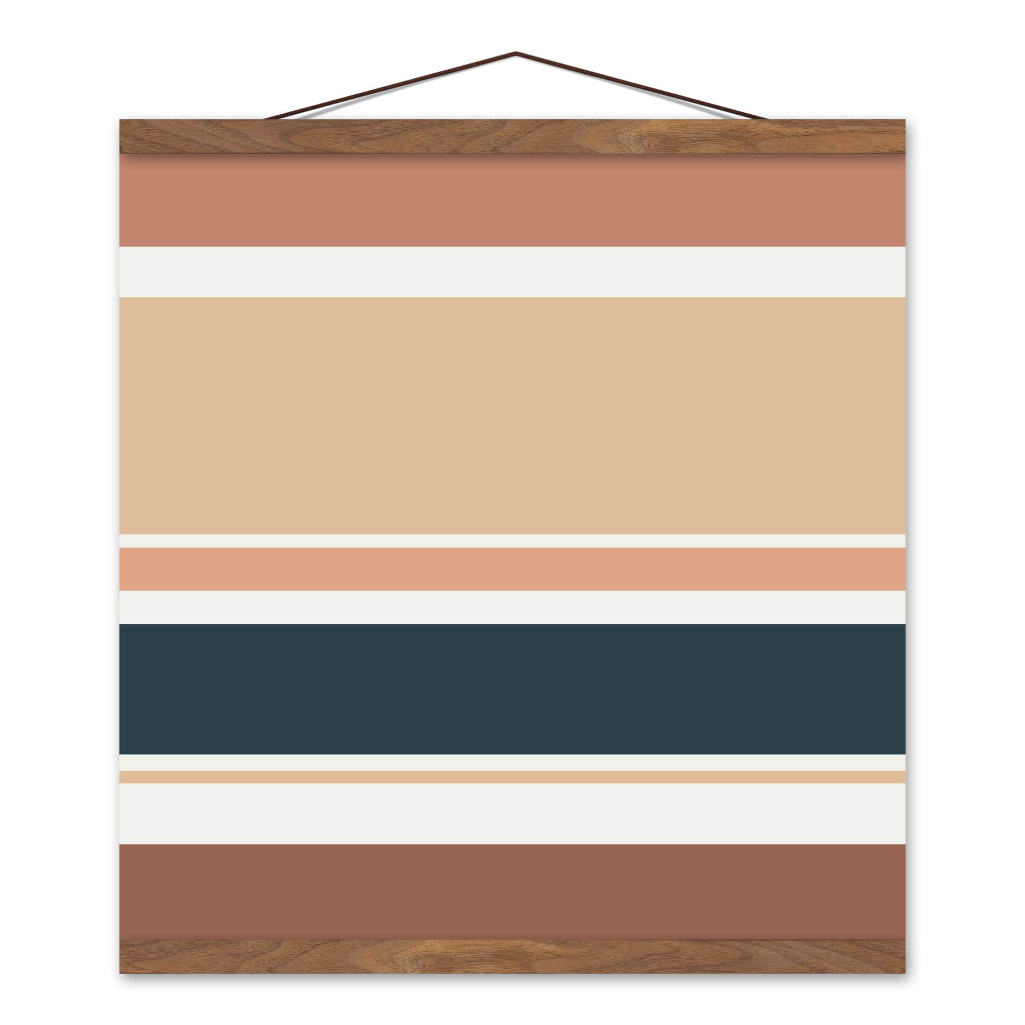 Multiple Stripes 16&#x22; x 16&#x22; Teak Hanging Canvas