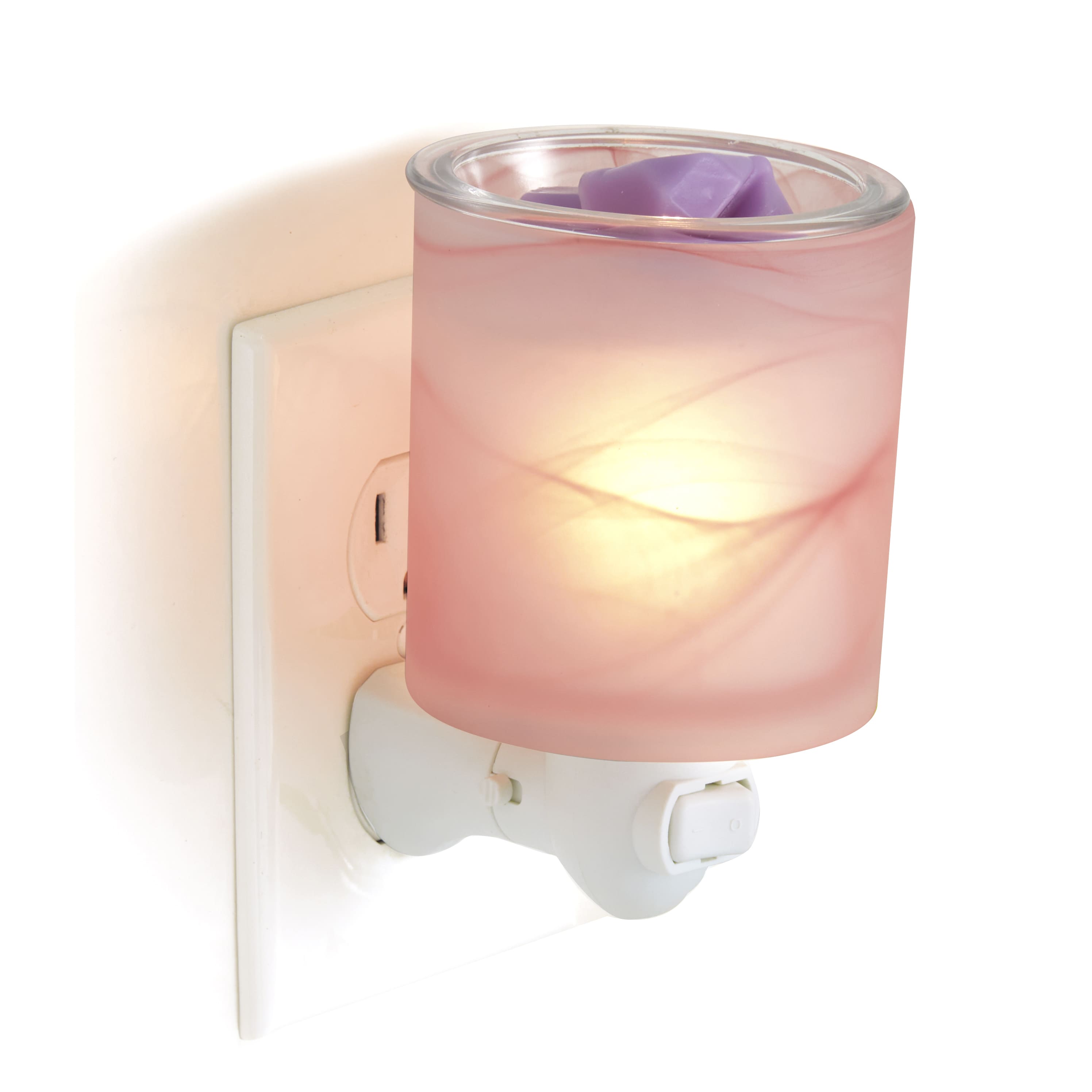 5&#x22; Frosted Pink Swirl Glass Wax Warmer by Ashland&#xAE;