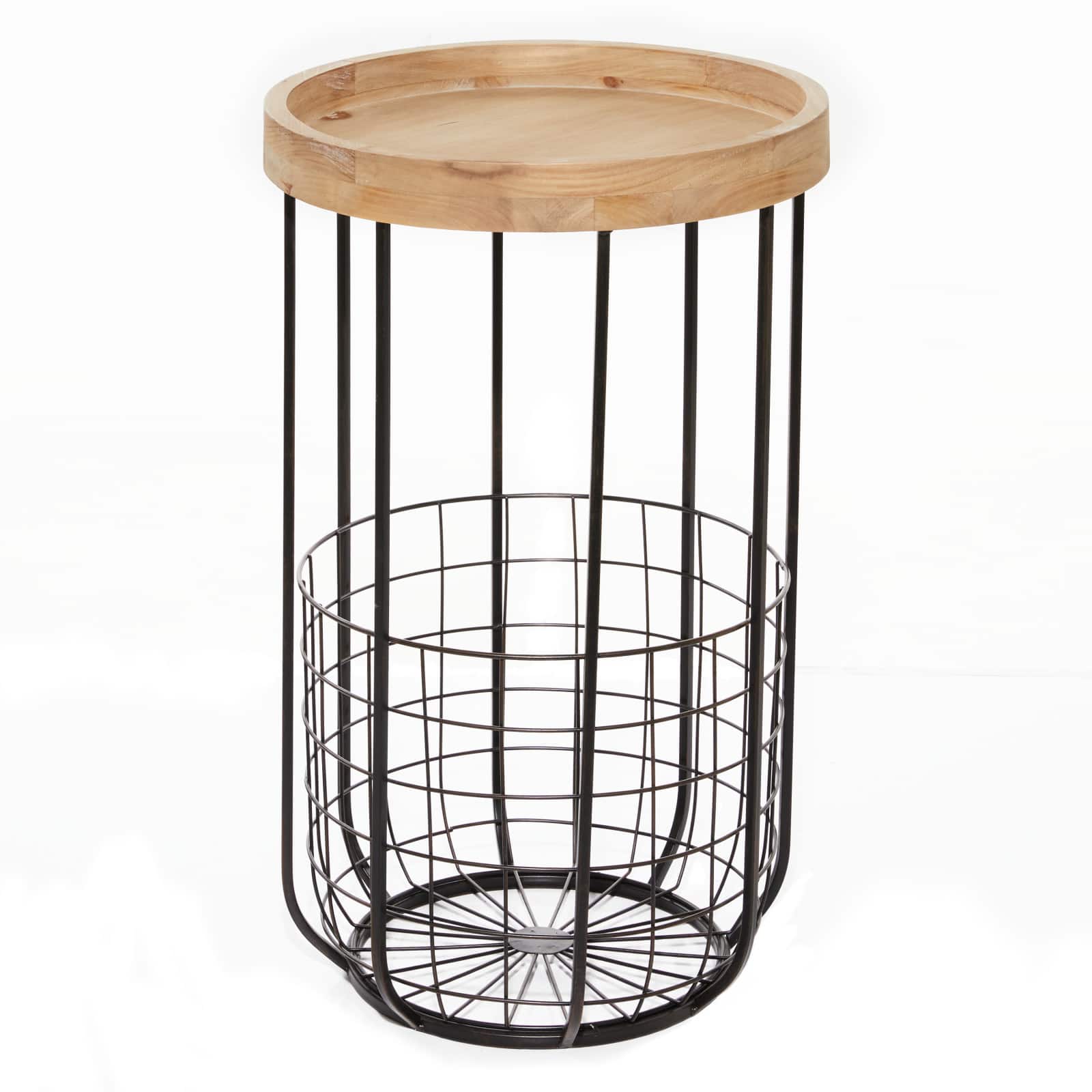 16" Black Industrial Compact Accent Table