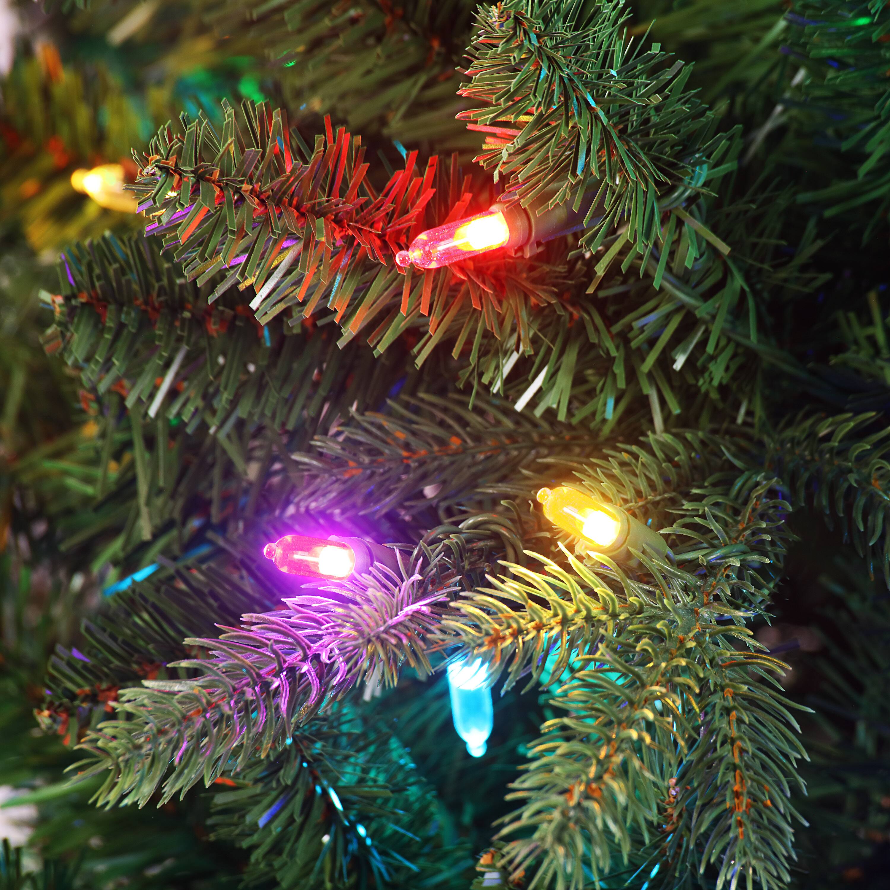 7.5ft. Pre-Lit Alexa Enabled Mountain Fir Artificial Christmas Tree, Multicolor LED Lights