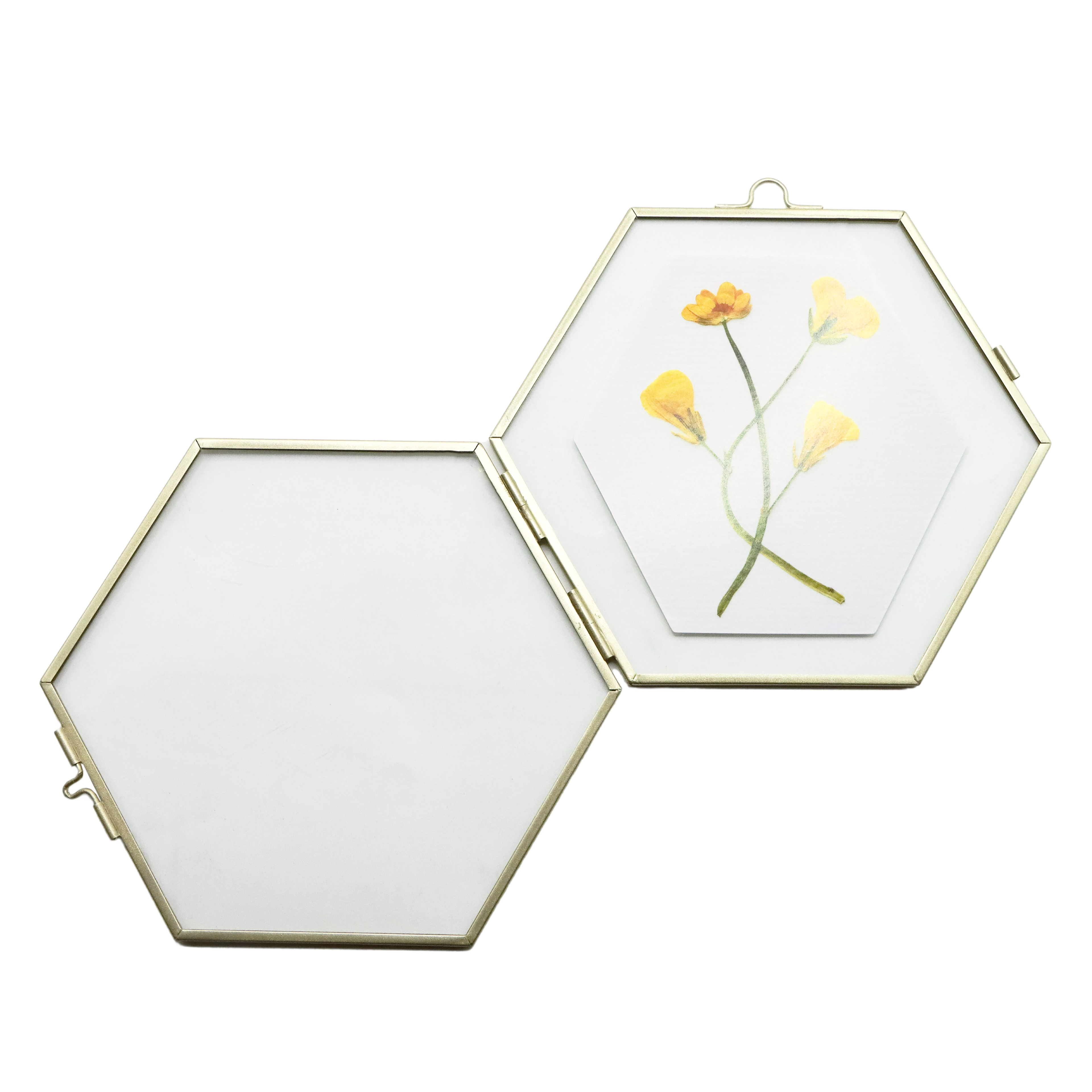 Gold Metallic 6&#x22; x 6&#x22; Hexagonal Glass Frame by Ashland&#xAE;