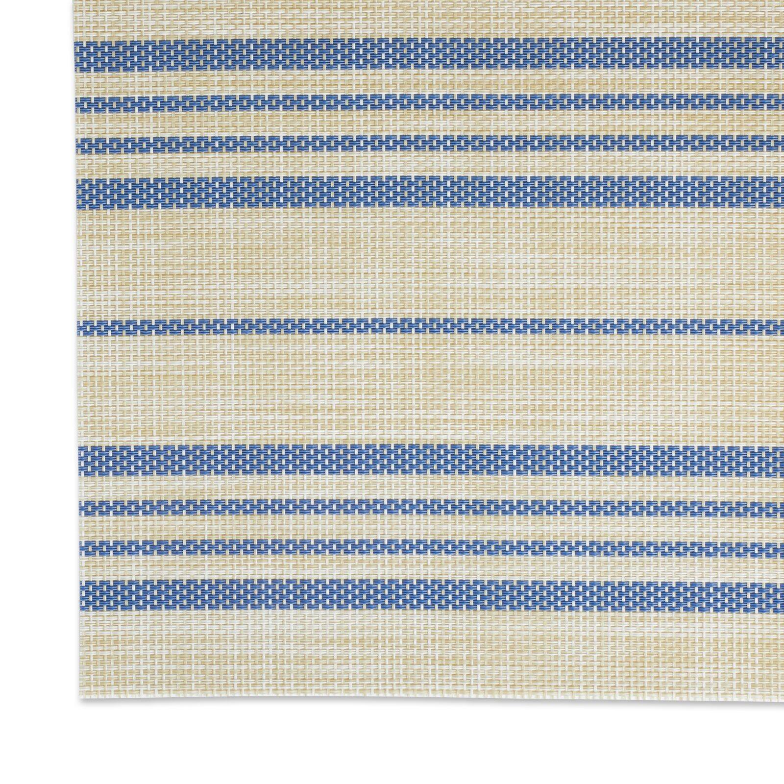 DII® French Blue Striped Farmhouse Woven Placemat Set, 6ct.