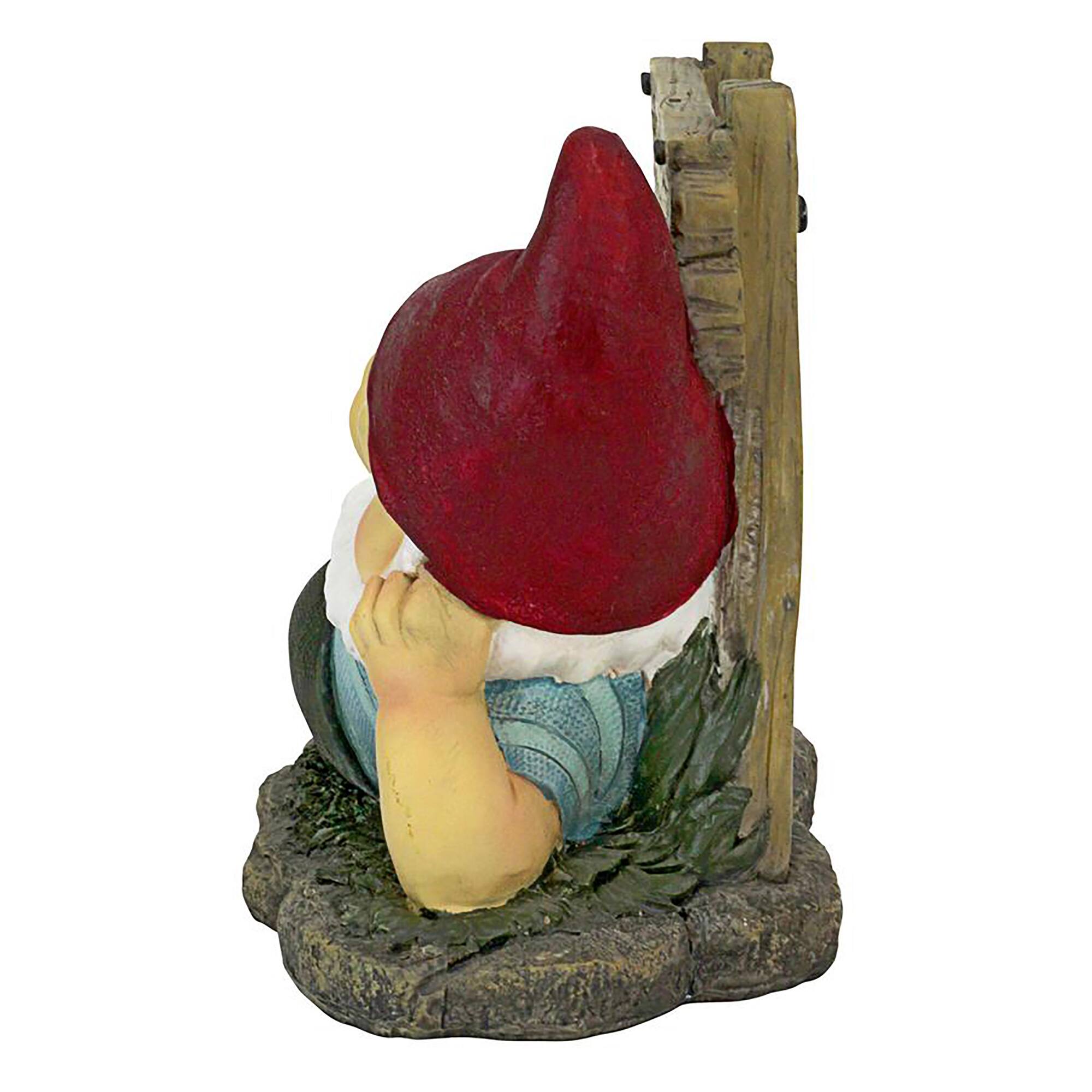 Design Toscano 8&#x22; Irving Gnomlin Resting on His Laurels Garden Gnome Statue