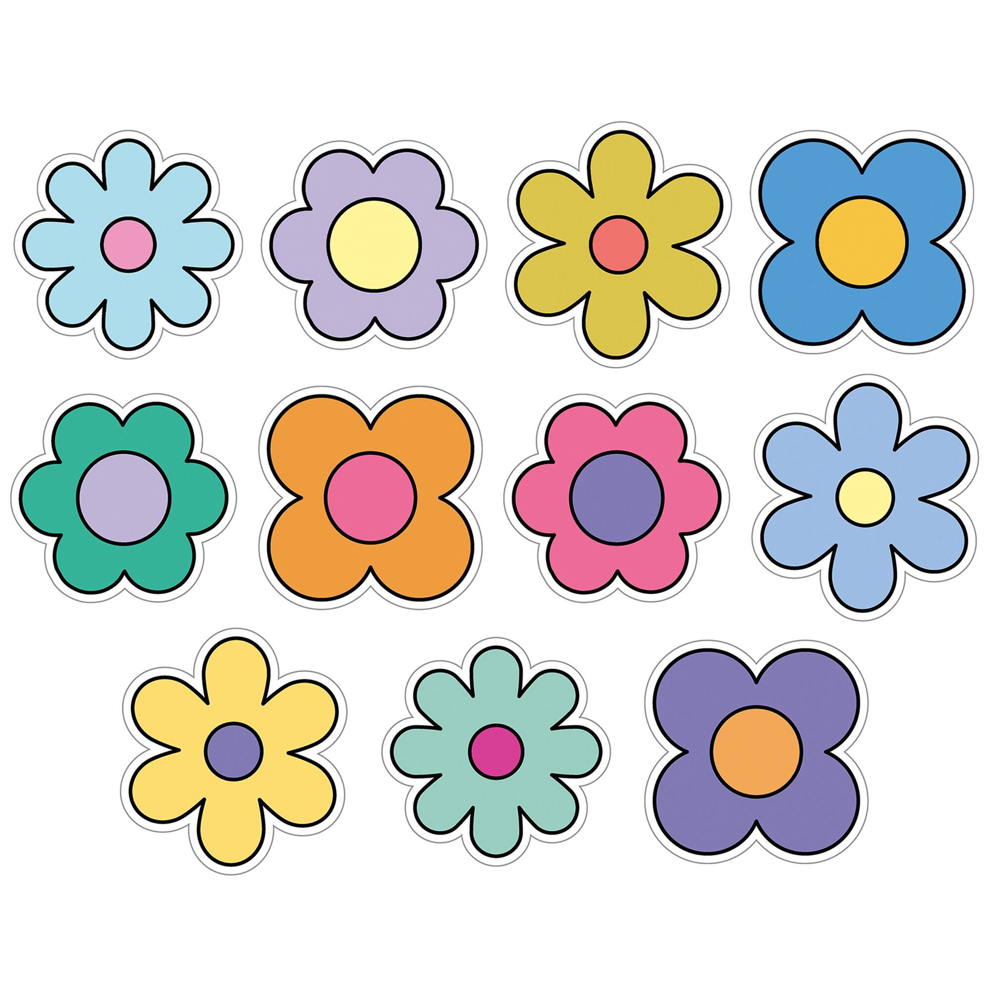 Carson Dellosa® Education Happily Ever Elementary Retro Remix Flowers Cutouts Set, 6ct.