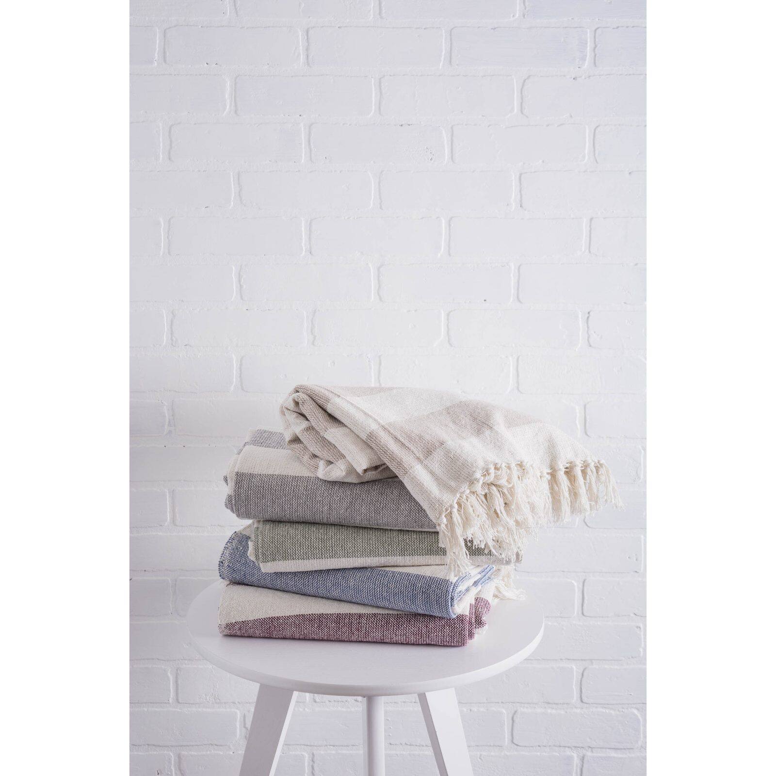 DII® Stone & Off White Cabana Stripe Throw