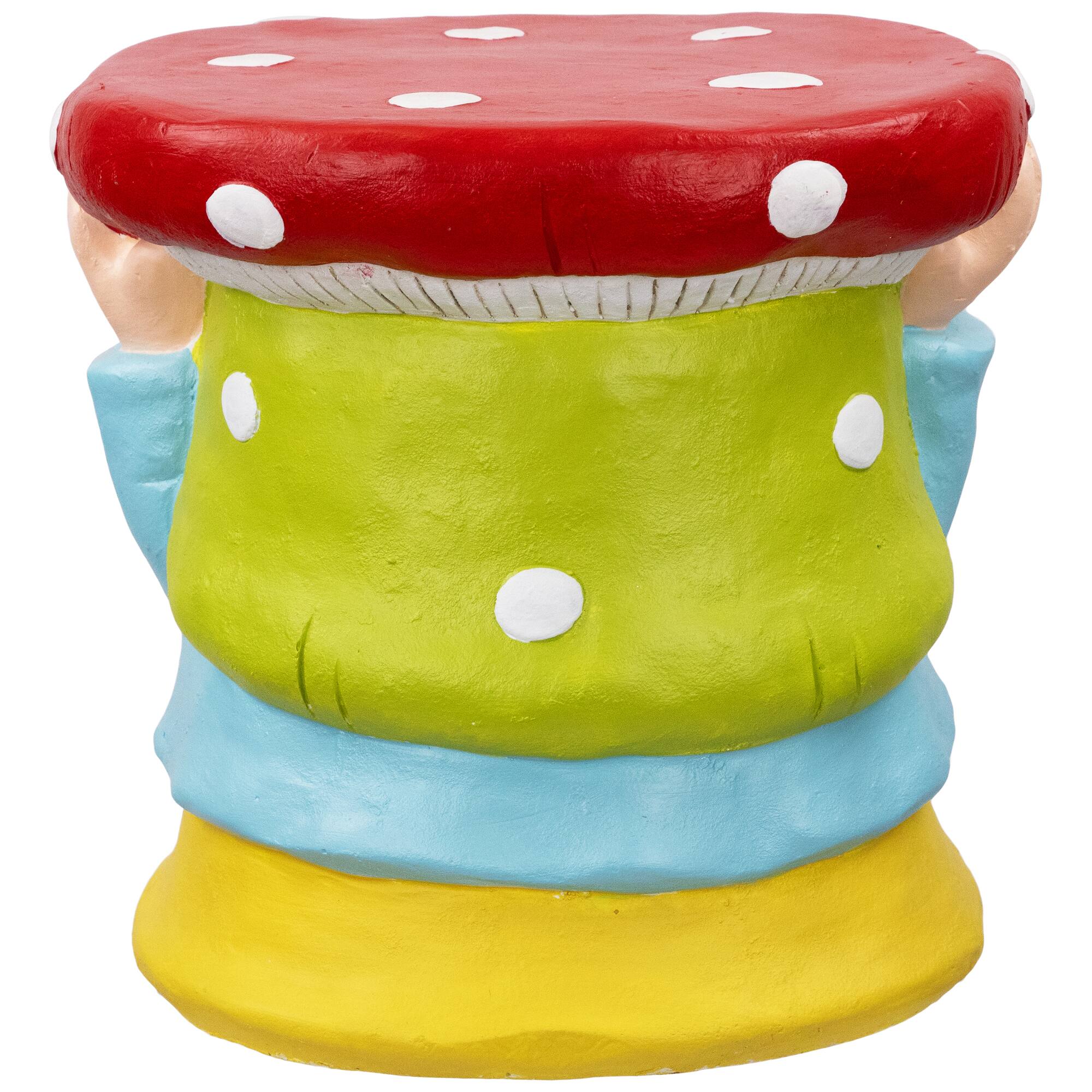 12.25&#x22; Gnome Mushroom Outdoor Garden Plant Stand