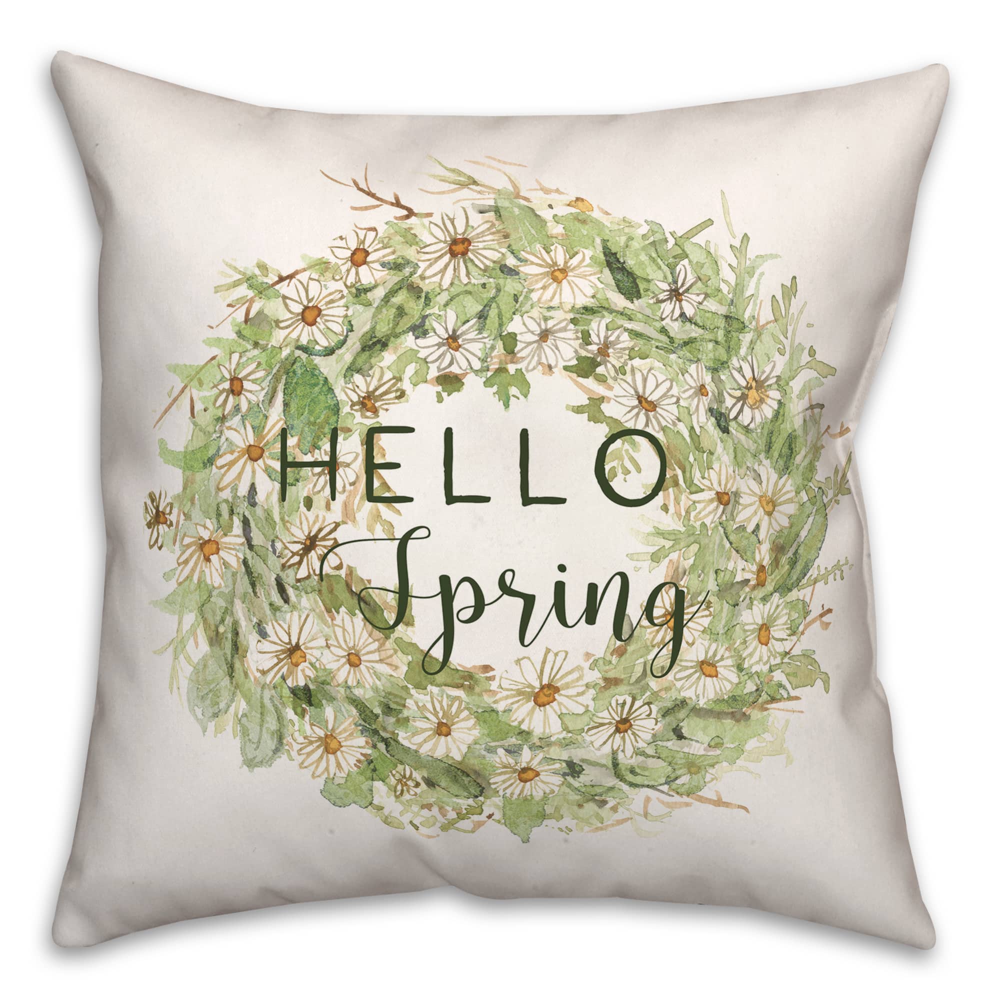 Hello Spring Daisy 18" x 18" Throw Pillow