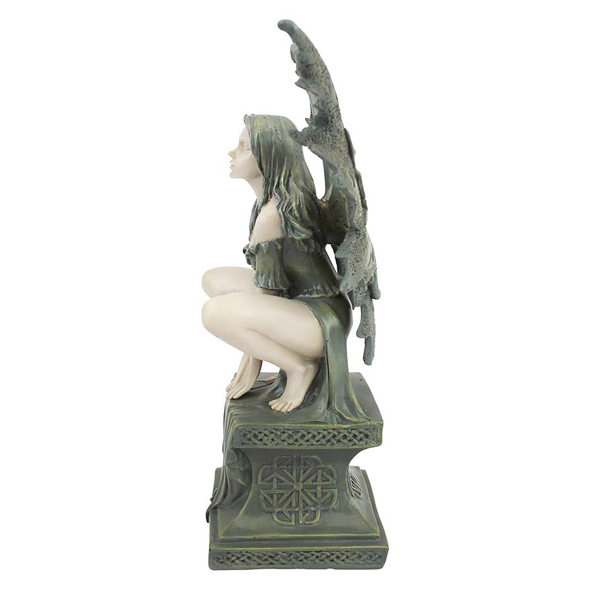 Design Toscano 9.5&#x22; Celtic Fairy&#x27;s Perilous Perch Garden Statue