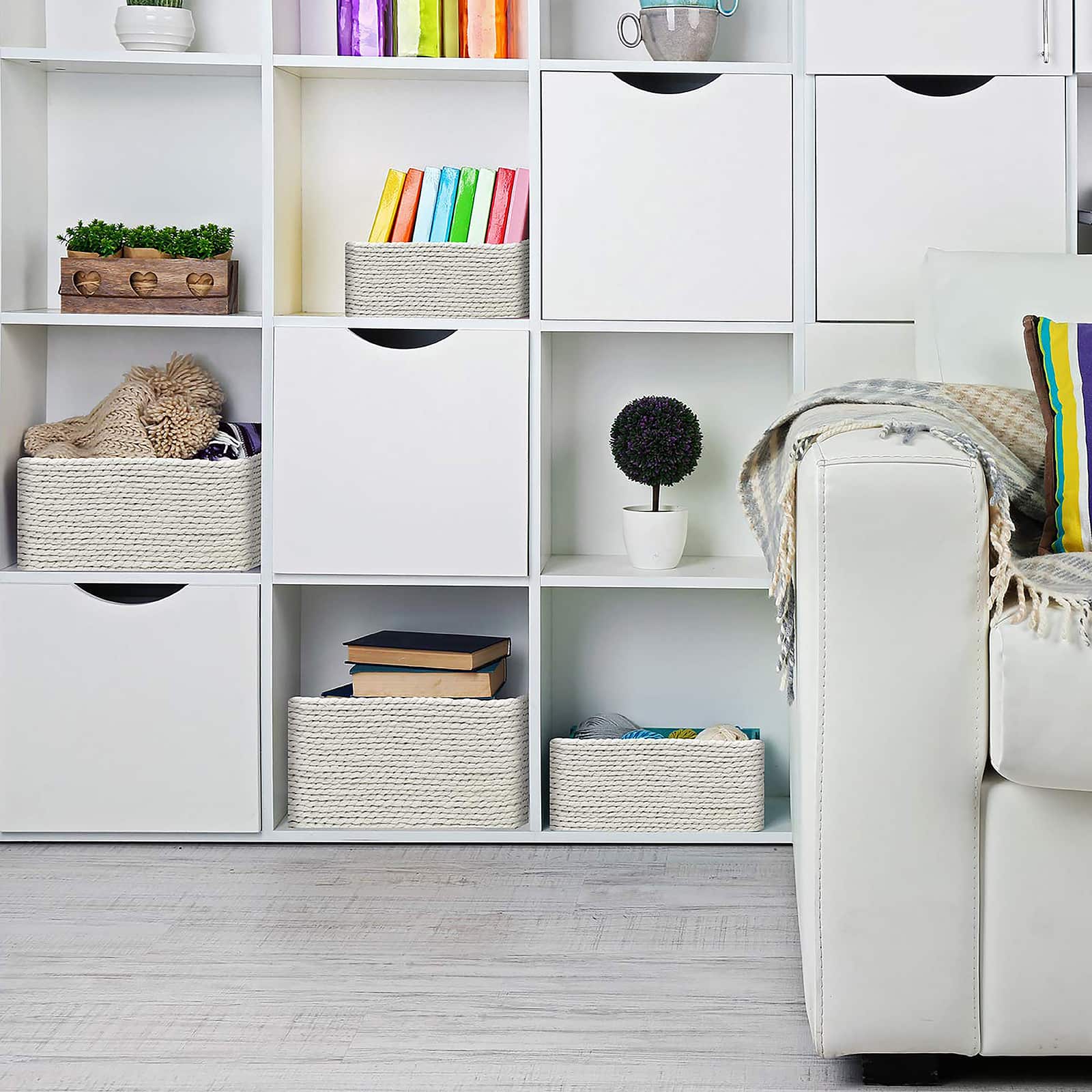 Sorbus 4-Piece Woven Rope Basket Set