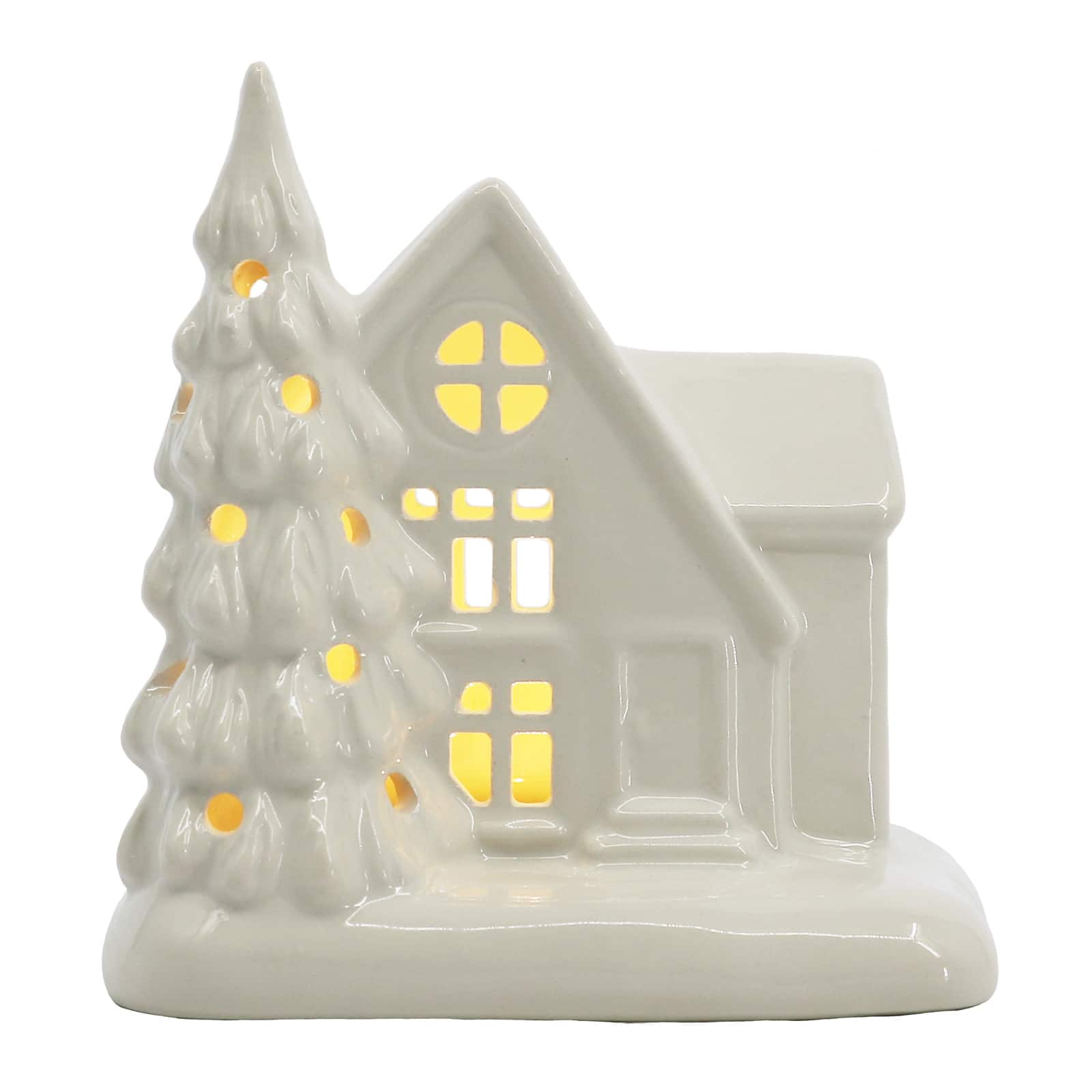 4.75&#x22; Pre-Lit Ceramic House Decoration by Ashland&#xAE;